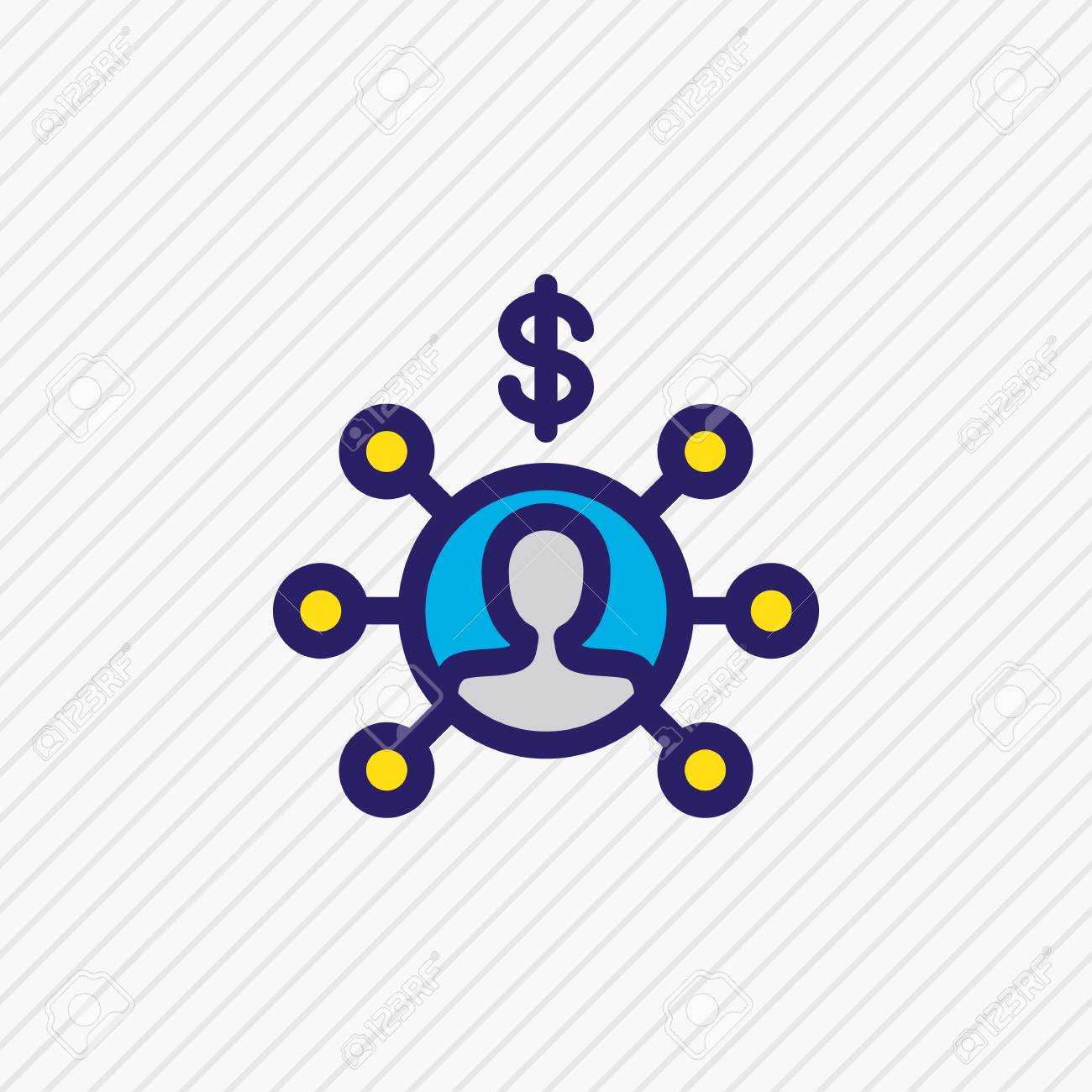 제휴 마케팅 아이콘 컬러 라인의 벡터 일러스트 레이 션. 아름다운 마케팅 요소는 공유 아이콘 요소로도 사용할 수 있습니다. 로열티 무료  사진, 그림, 이미지 그리고 스톡포토그래피. Image 127041160