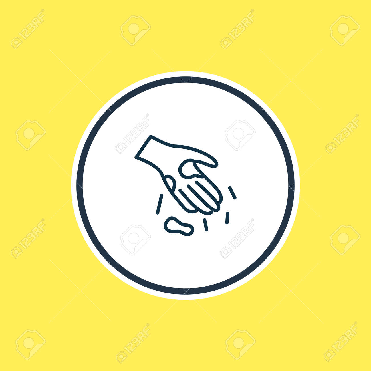 Vector illustration of dirty hands icon line. Beautiful toilet element also can be used as palm icon element. - 158380323 Vector illustration of dirty hands icon line. Beautiful toilet element also can be used as palm icon element. - 158380323