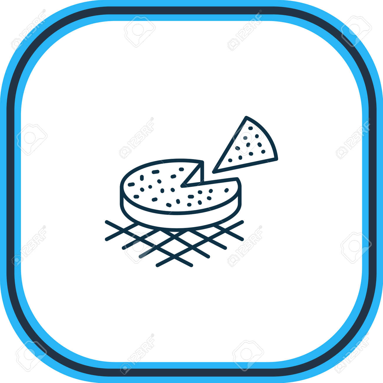 Vector illustration of finnish squeaky cheese icon line. Beautiful world cuisine element also can be used as pie icon element. - 158380331 Vector illustration of finnish squeaky cheese icon line. Beautiful world cuisine element also can be used as pie icon element. - 158380331