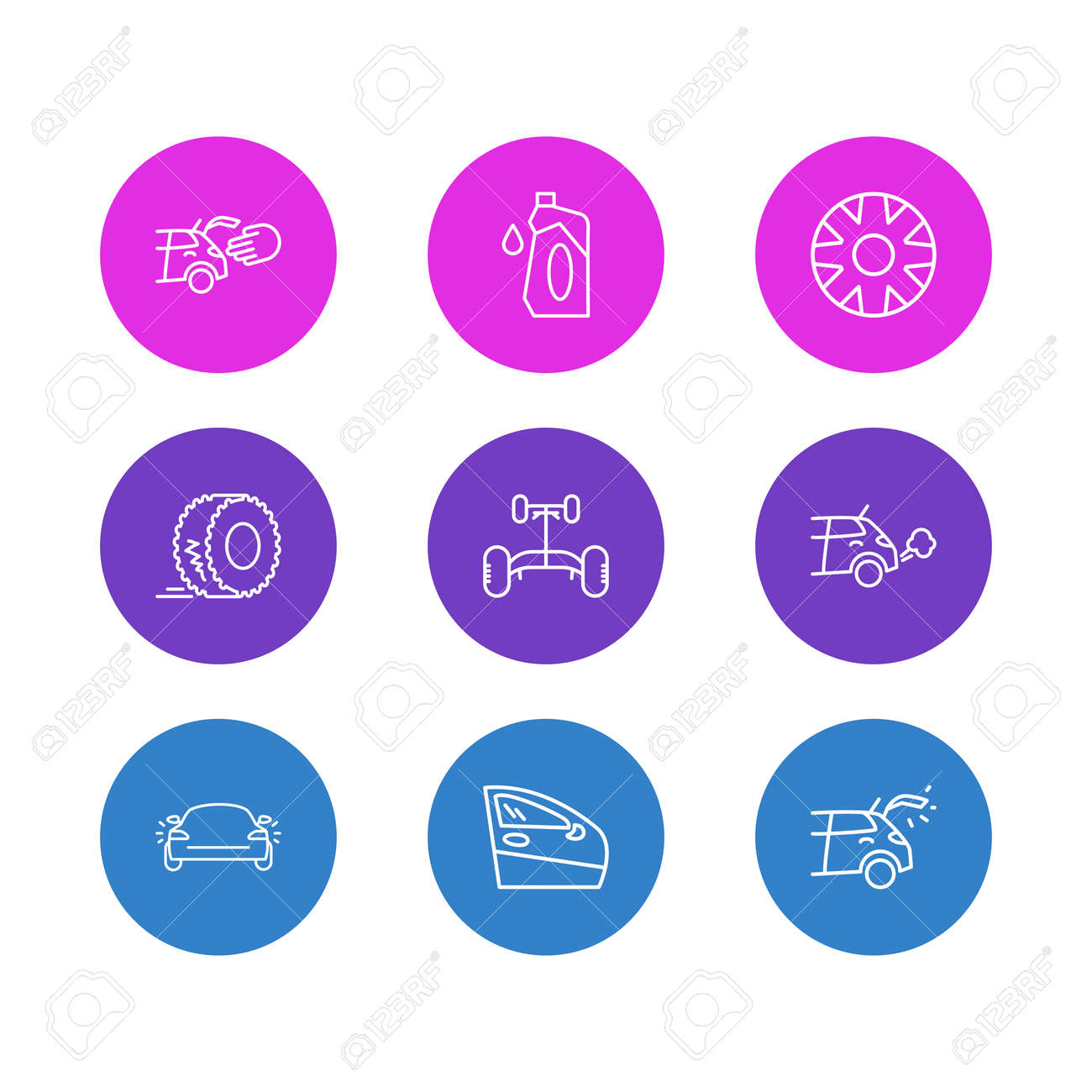 Vector illustration of 9 car icons line style. Editable set of car chassis, hubcap, door and other icon elements. - 158380336 Vector illustration of 9 car icons line style. Editable set of car chassis, hubcap, door and other icon elements. - 158380336