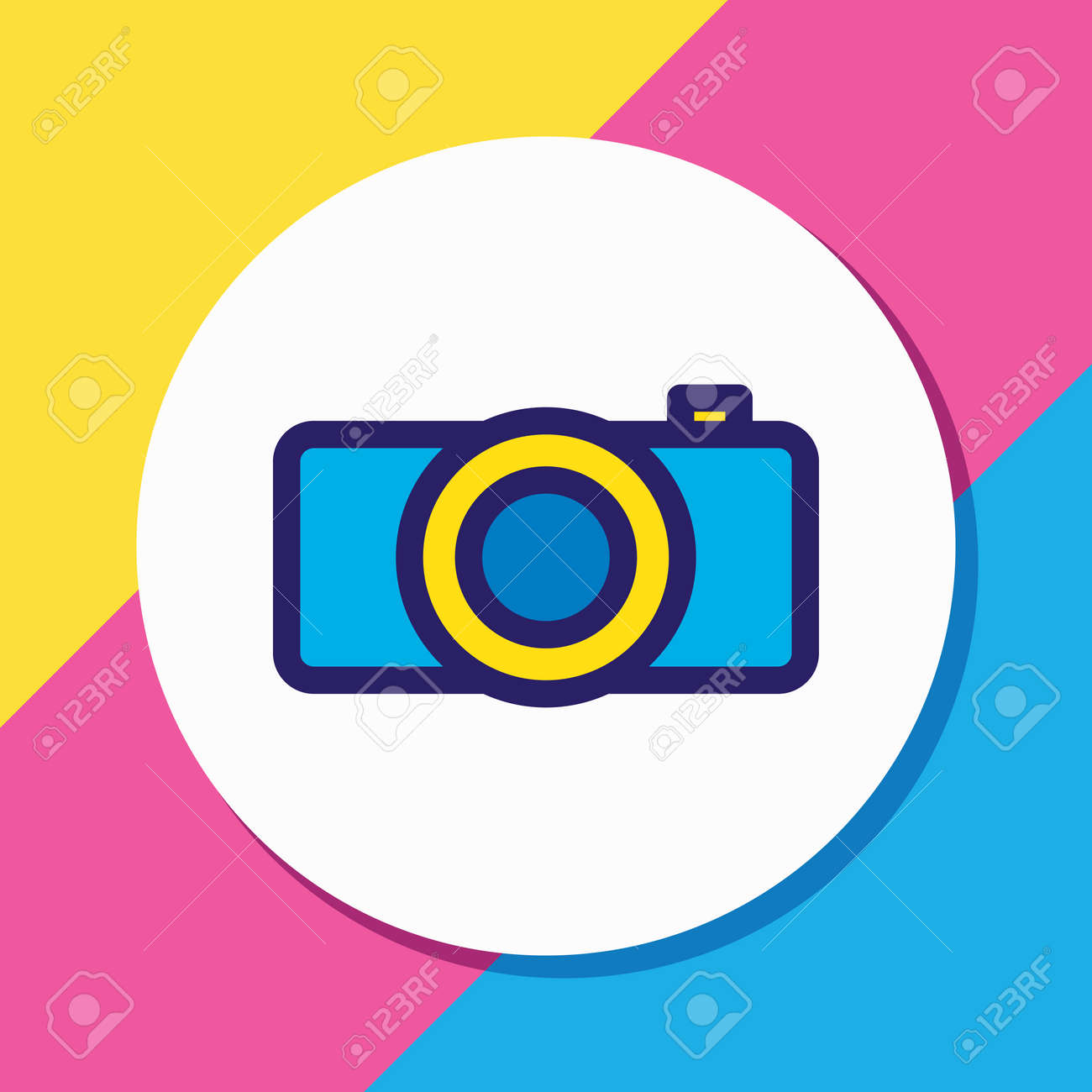 Vector illustration of camera icon colored line. Beautiful hobby element also can be used as photography icon element. - 158380403 Vector illustration of camera icon colored line. Beautiful hobby element also can be used as photography icon element. - 158380403