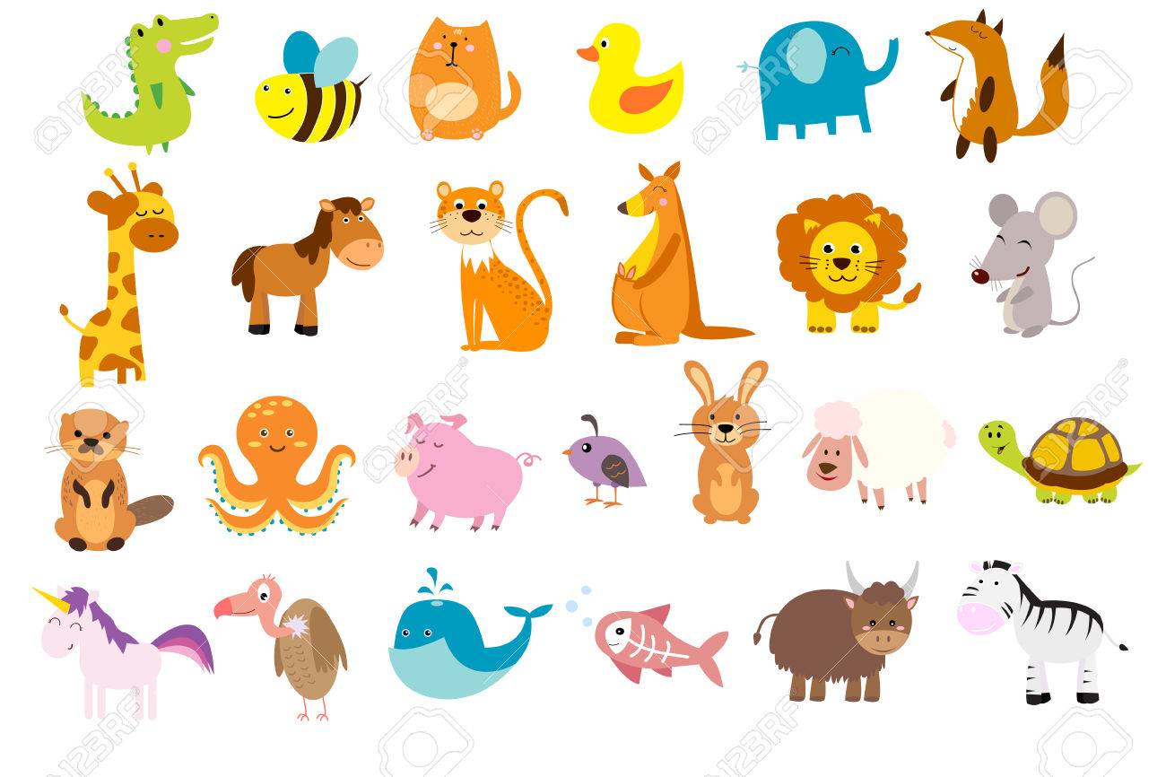 かわいい動物や鳥のイラスト のイラスト素材 ベクタ Image