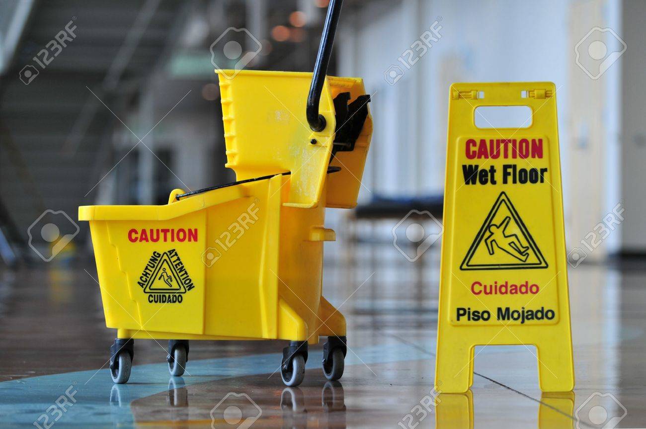 Mop bucket and caution sign - 7793365 Mop bucket and caution sign - 7793365