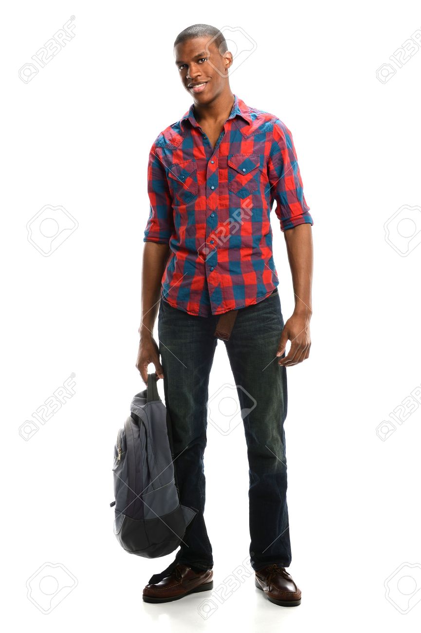 man holding backpack
