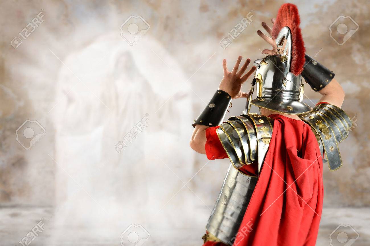 Roman soldier surprised by angel at Jesus tomb - 31383907 Roman soldier surprised by angel at Jesus tomb - 31383907