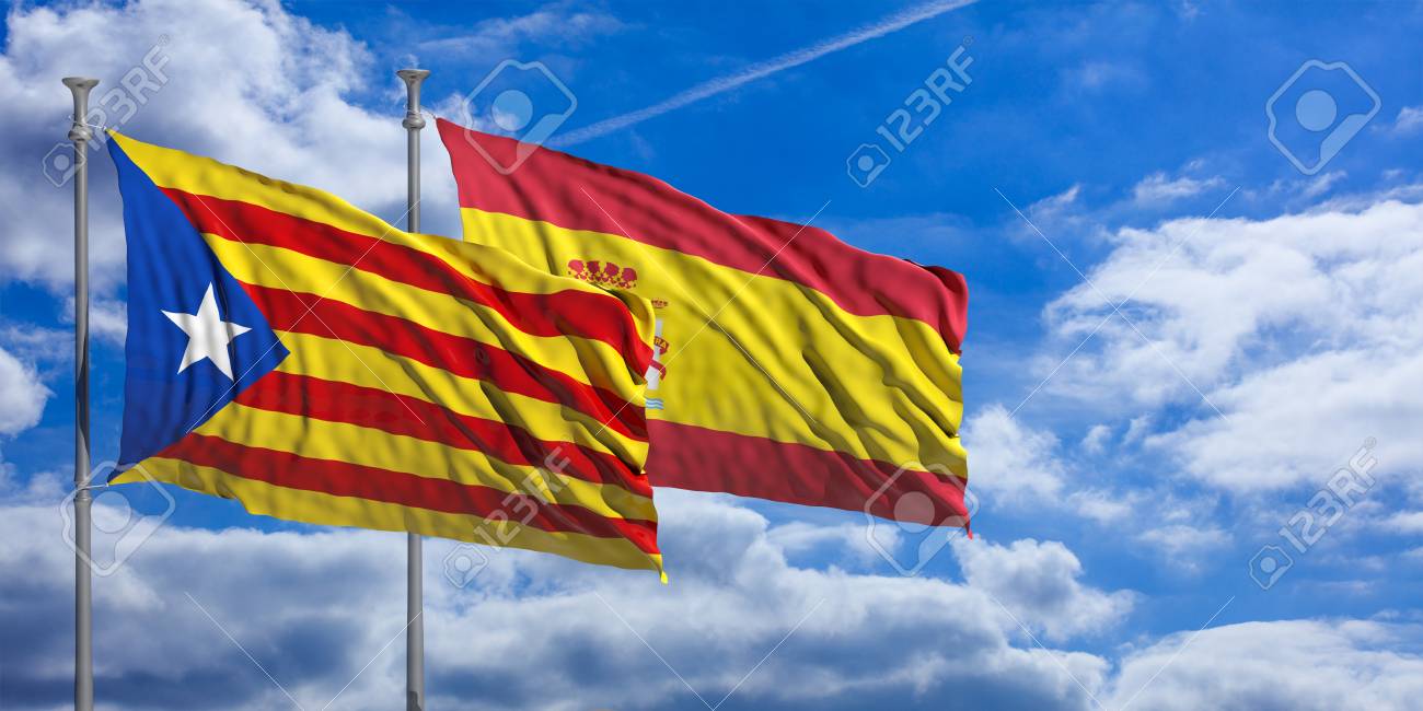 catalonia and spain flags