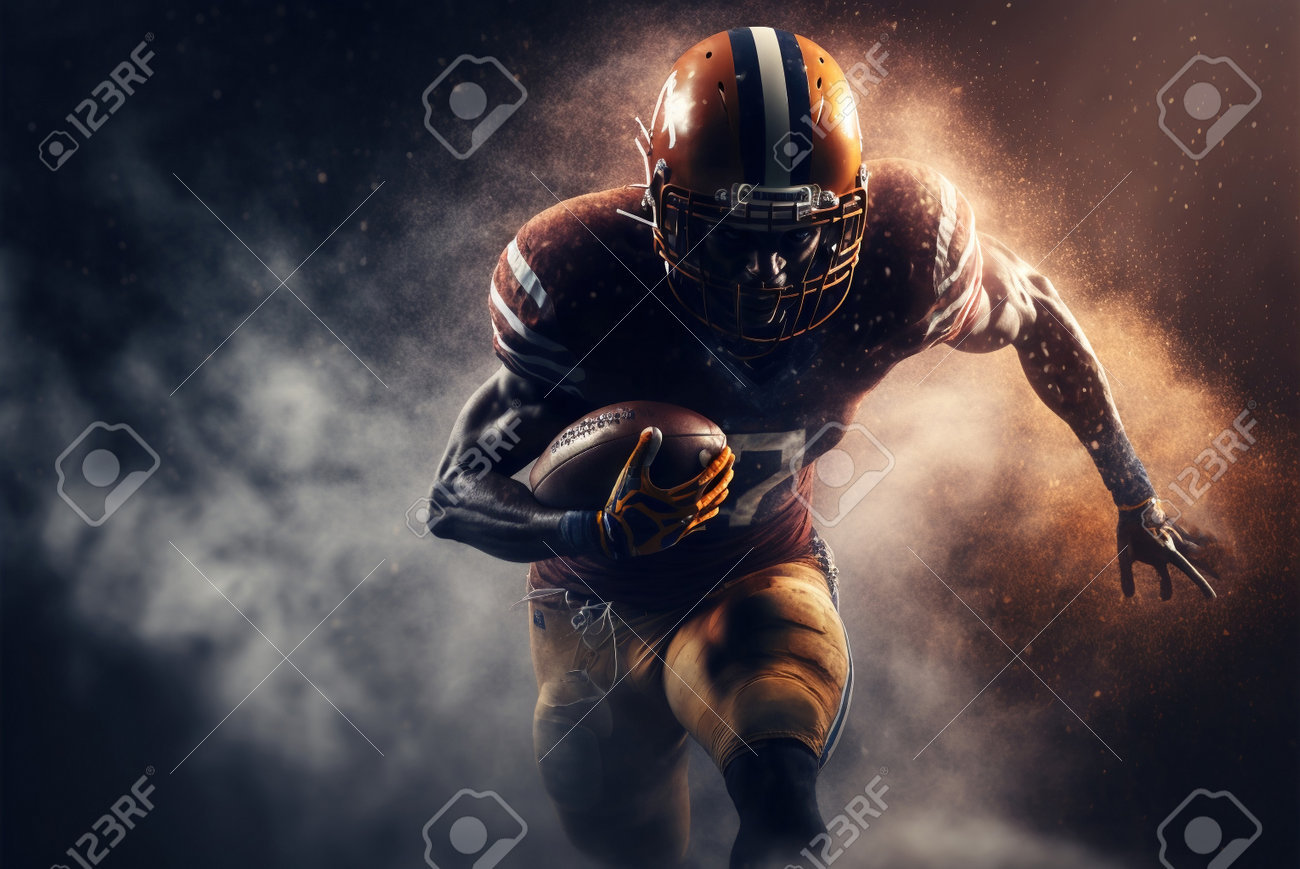 American Football Player Stock Photo - Download Image Now - American Football - Sport, American Football Player, American Football - Ball - iStock