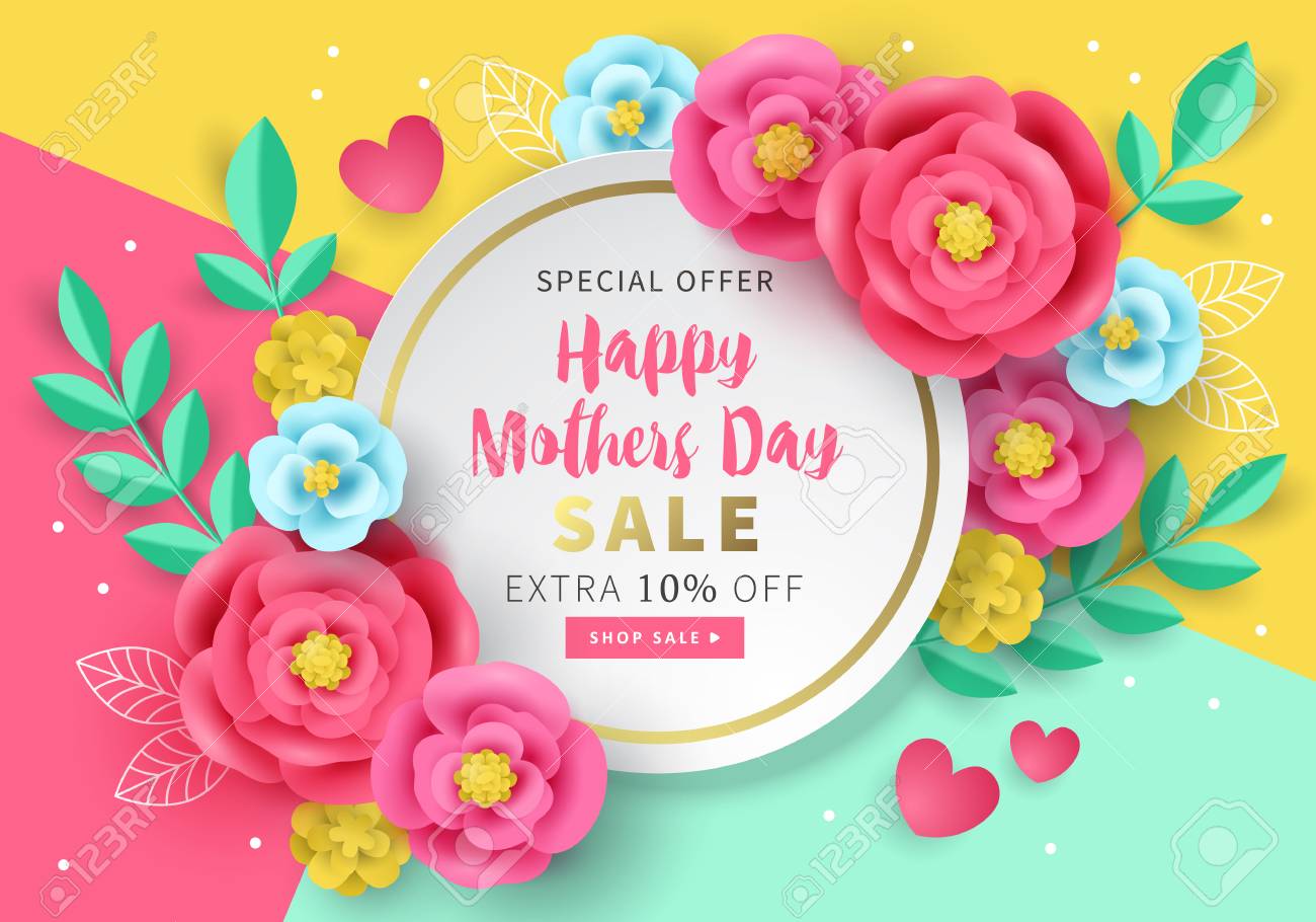 mothers day sale banner template for social media advertising