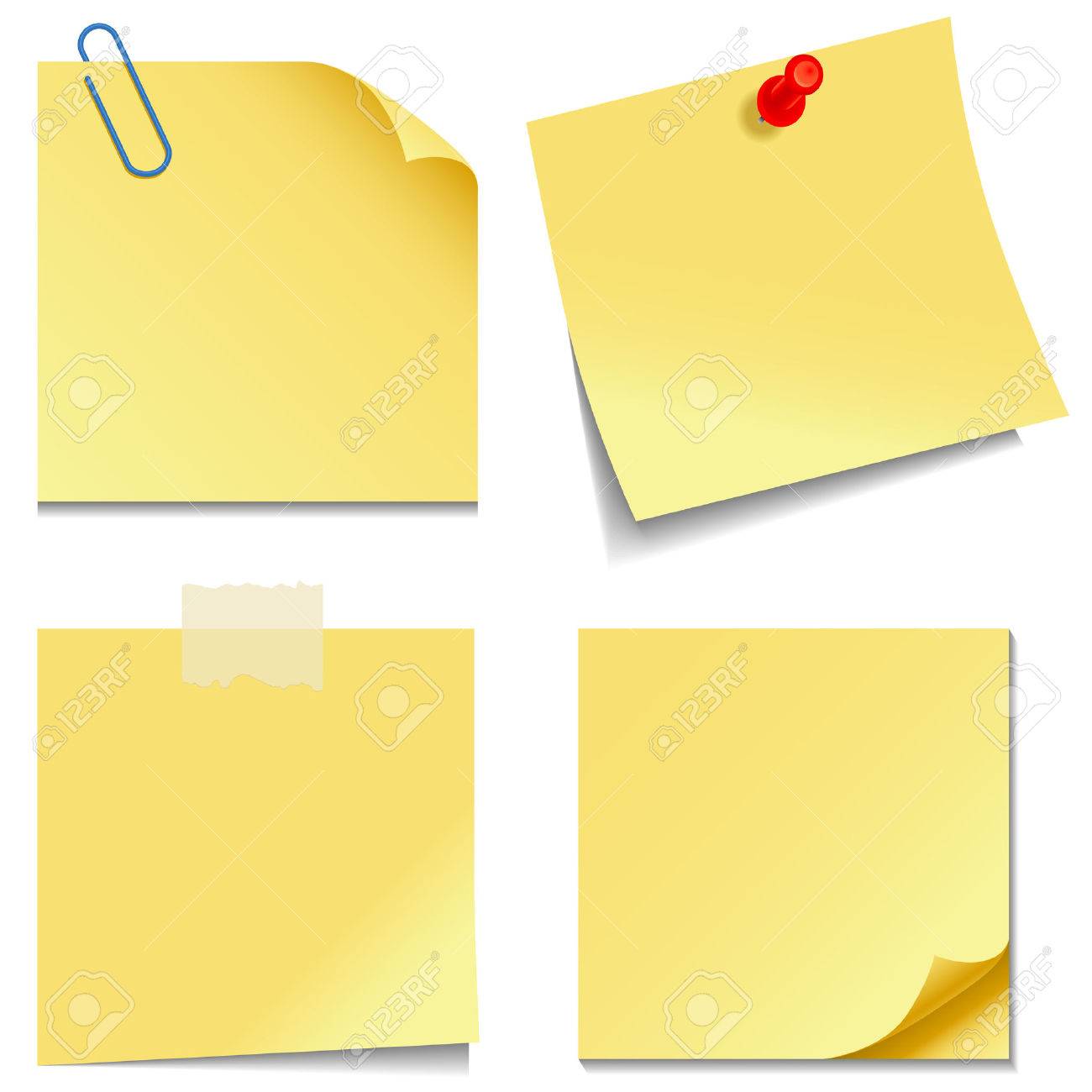 sticky notes set of yellow sticky notes isolated on white background stickey notes