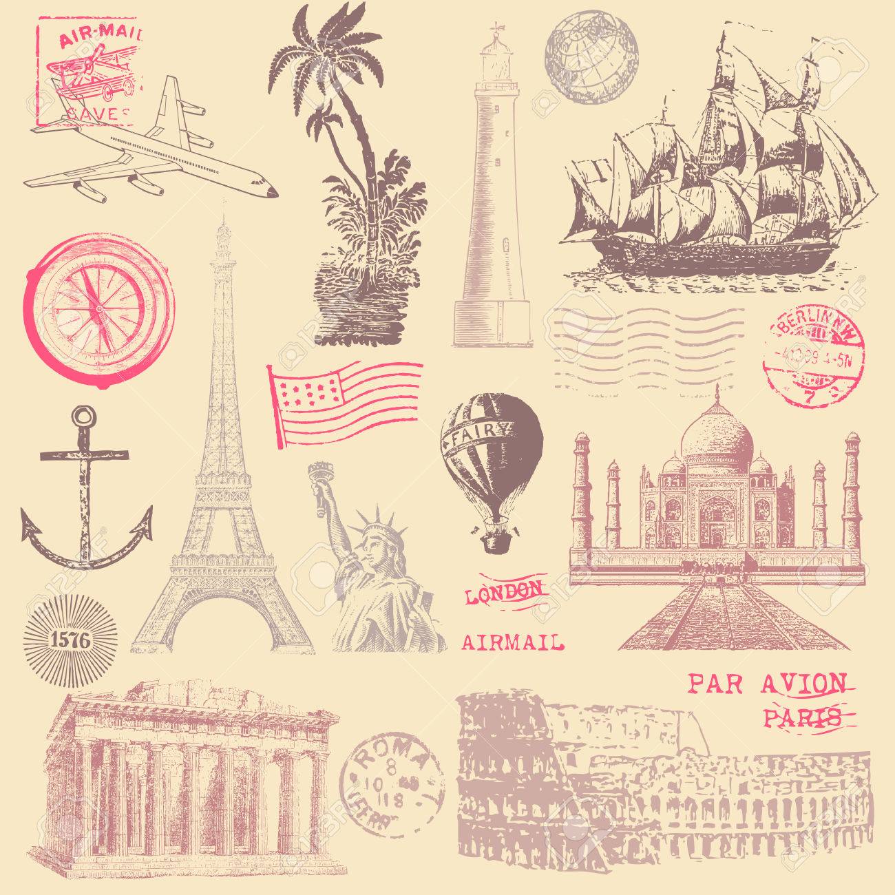 Vintage Travel Design Elements Royalty Free SVG, Cliparts, Vectors, and  Stock Illustration. Image 26566765.