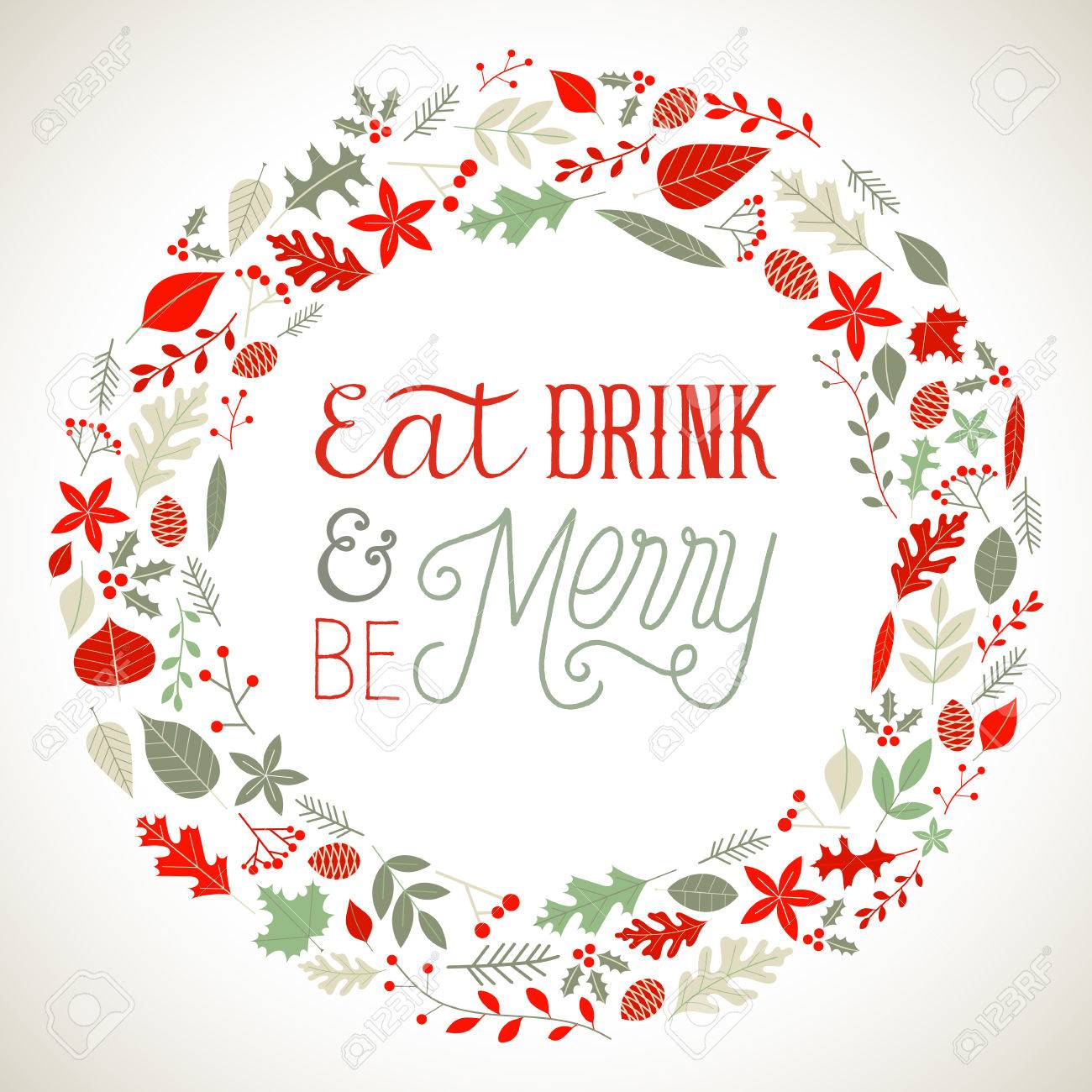 クリスマス リース背景 ヴィンテージ クリスマス リース デザイン 色はグローバル化しており 簡単に編集できる層です のイラスト素材 ベクタ Image