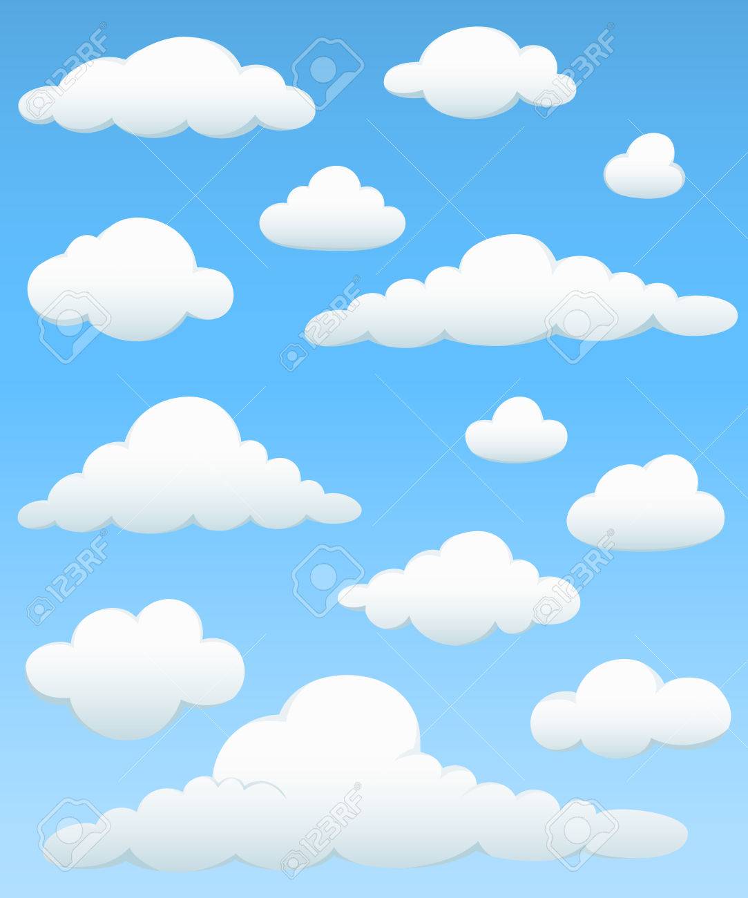 クラウド クラウド青空背景上の要素の要素を設定します 色は ファイルを簡単に変更することができますいくつかのグローバルなスウォッチです のイラスト素材 ベクタ Image