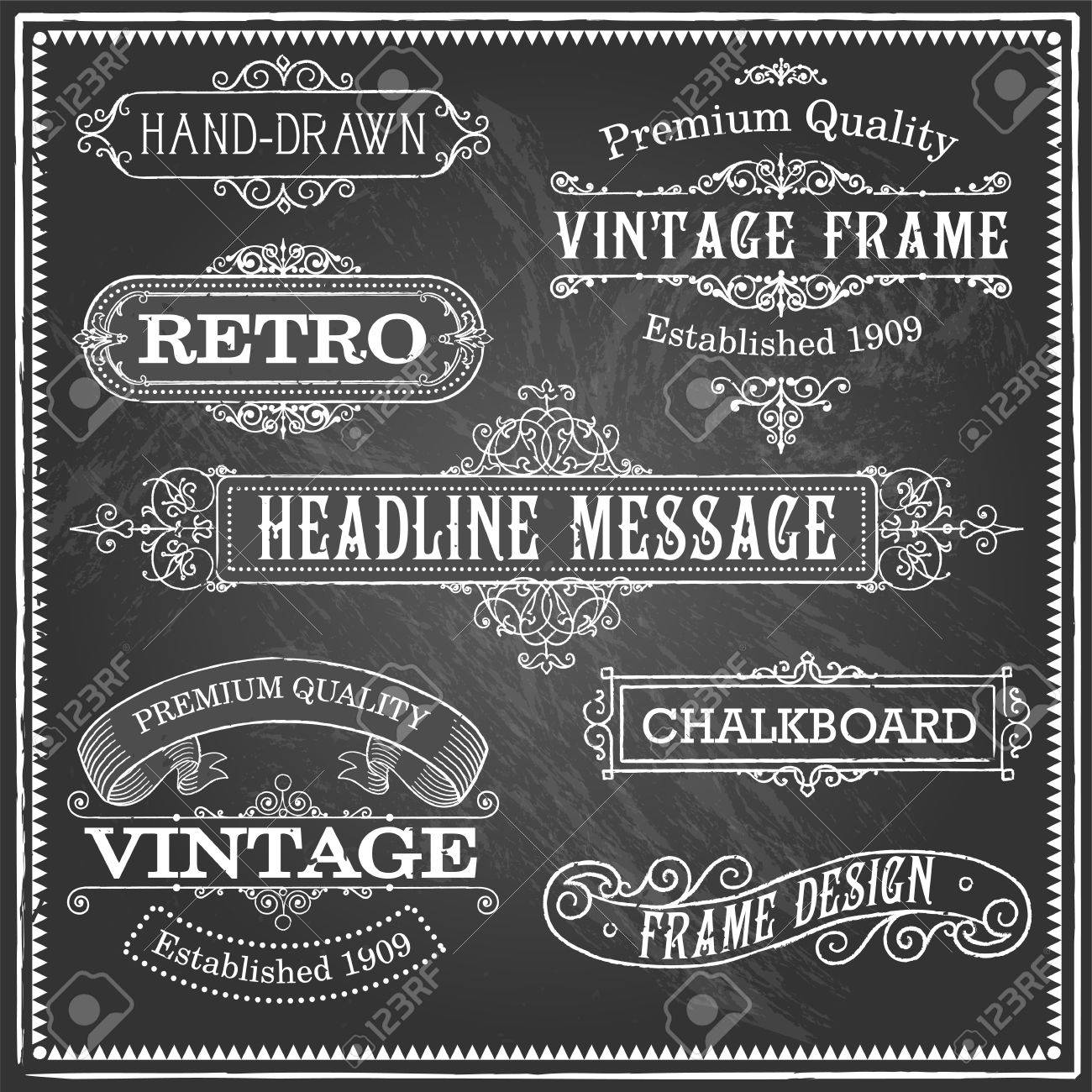 vintage chalkboard frames set