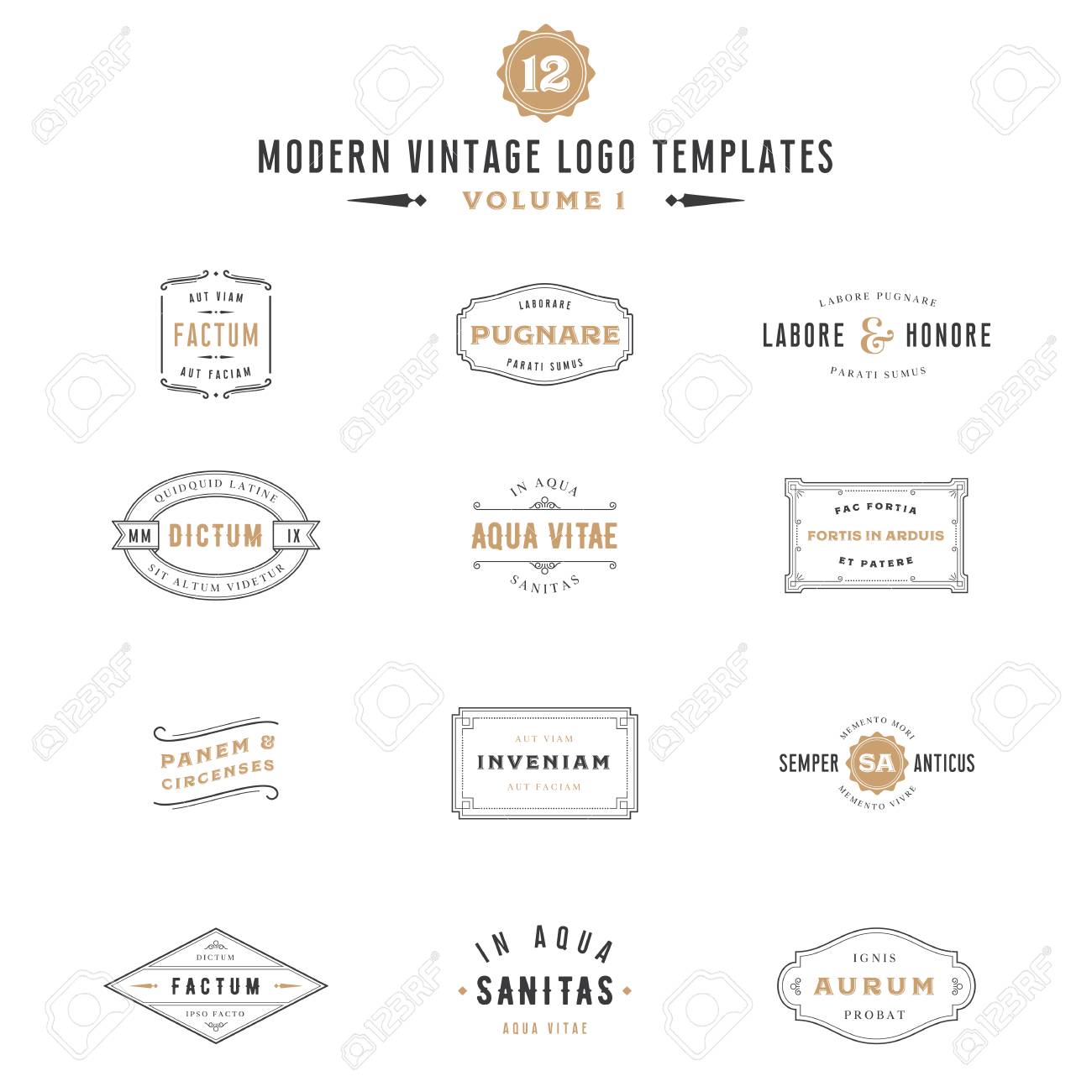 vintage labels and logo templates bundle collection of vintage