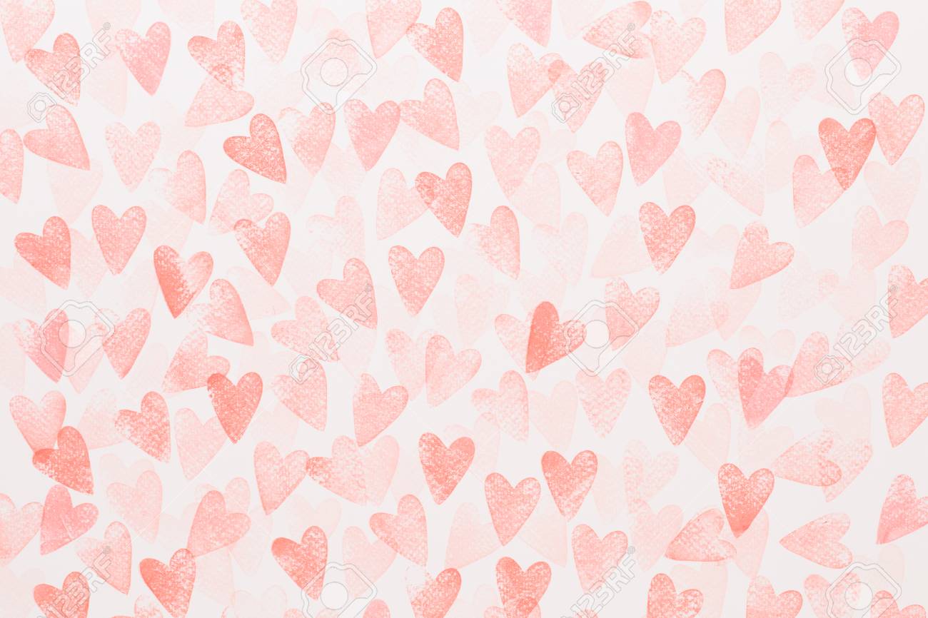 Abstract Watercolor Red Pink Heart Background Concept Love