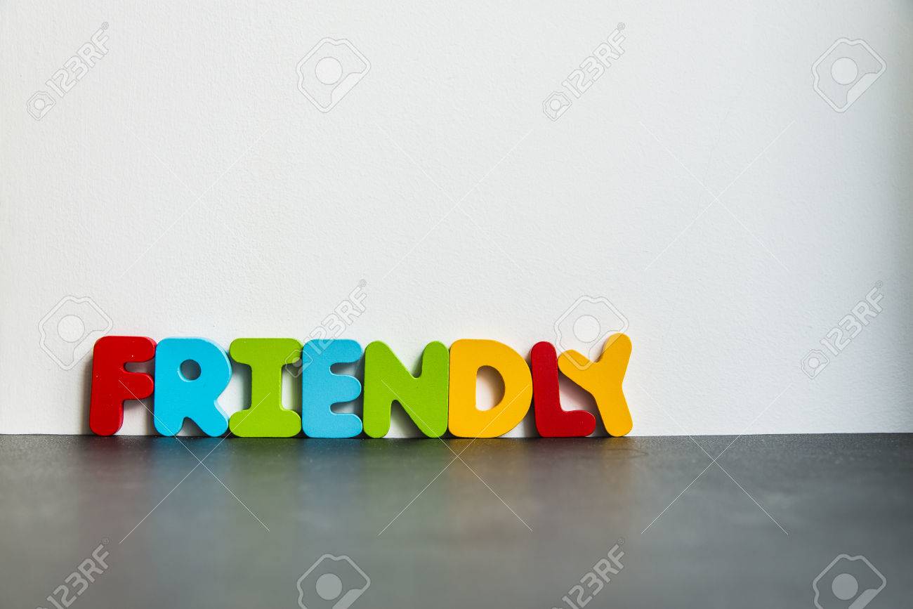 Colorful Wooden Word Friendly On White Background Stock Photo, Picture and  Royalty Free Image. Image 30114469.