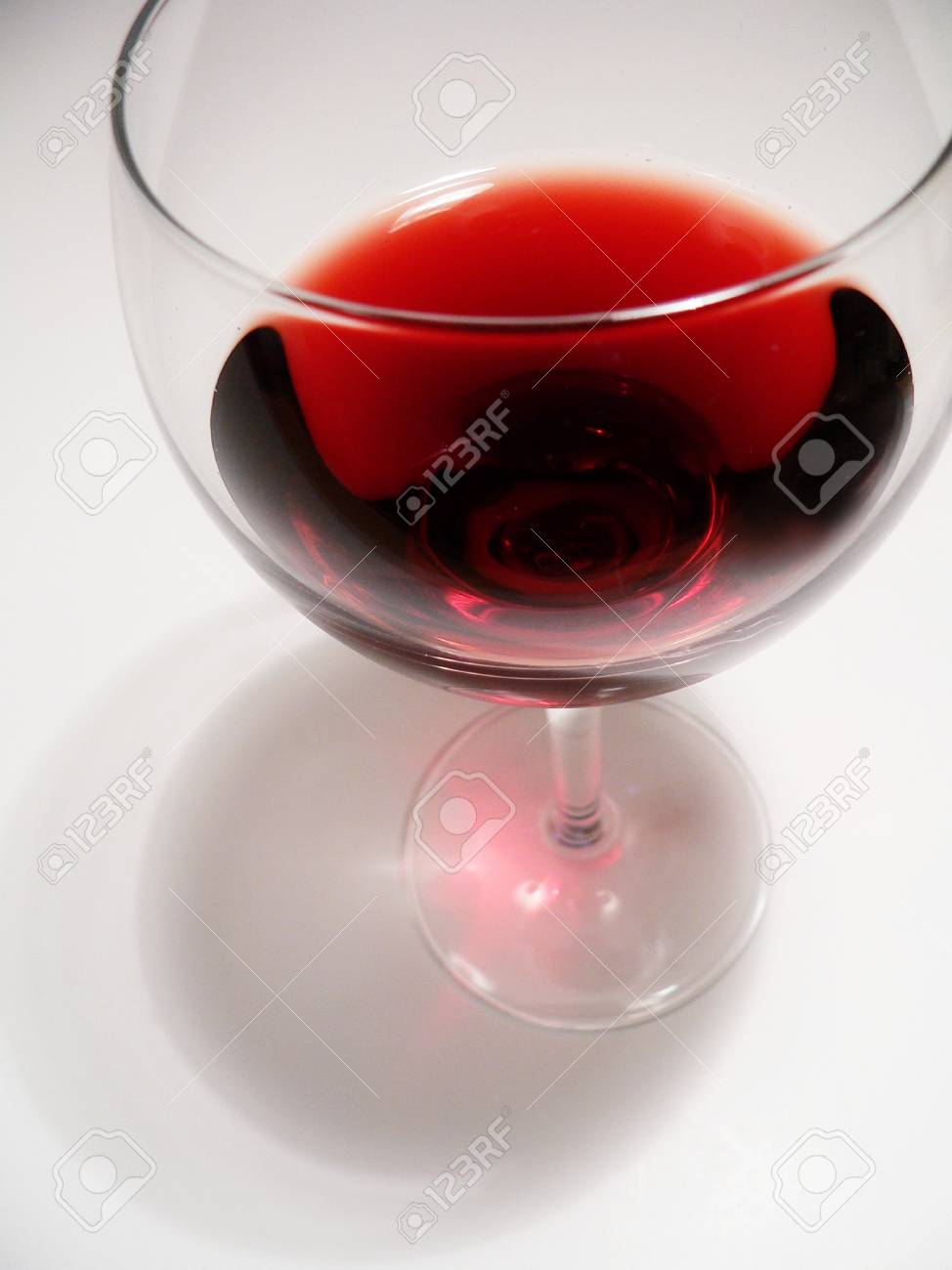 Red Wine In Glass From Above Stock Photo Picture And Royalty Free