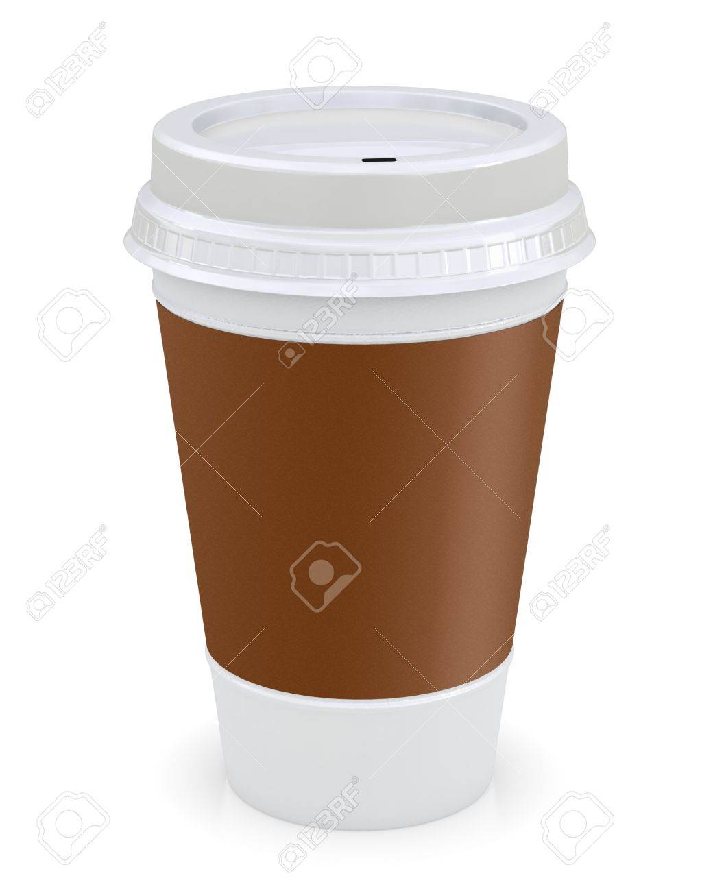 plastic coffee cup template over white background stock photo