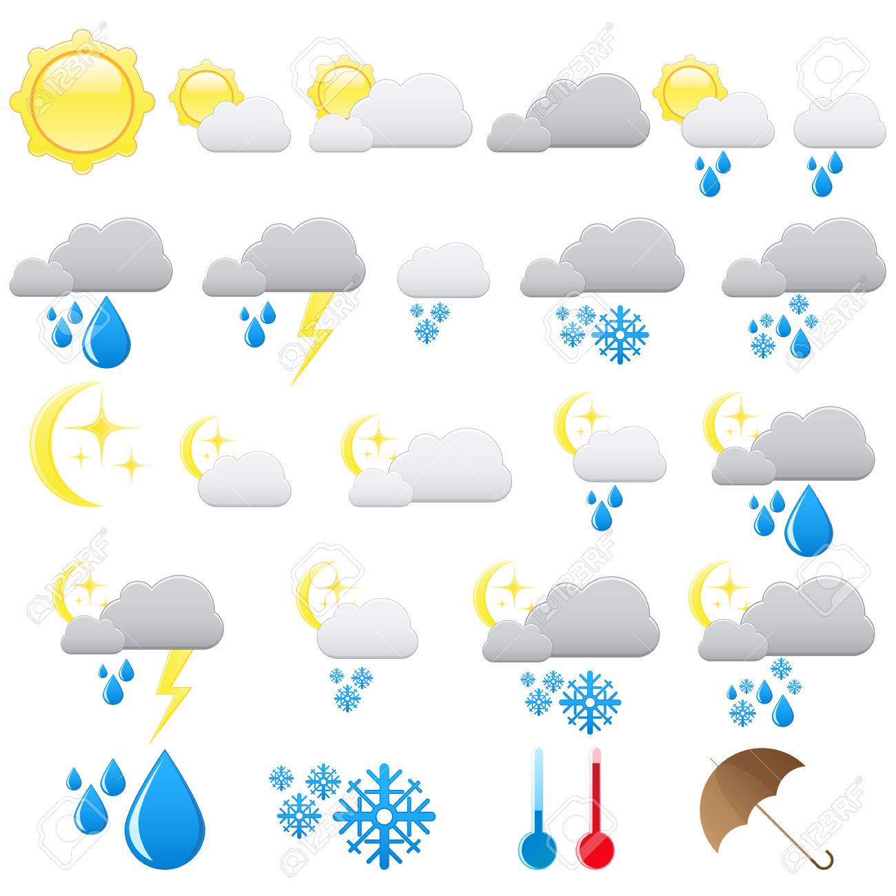 Weather And Meteo Icons Royalty Free SVG, Cliparts, Vectors, and Stock  Illustration. Image 6567389., image size:1300x1300