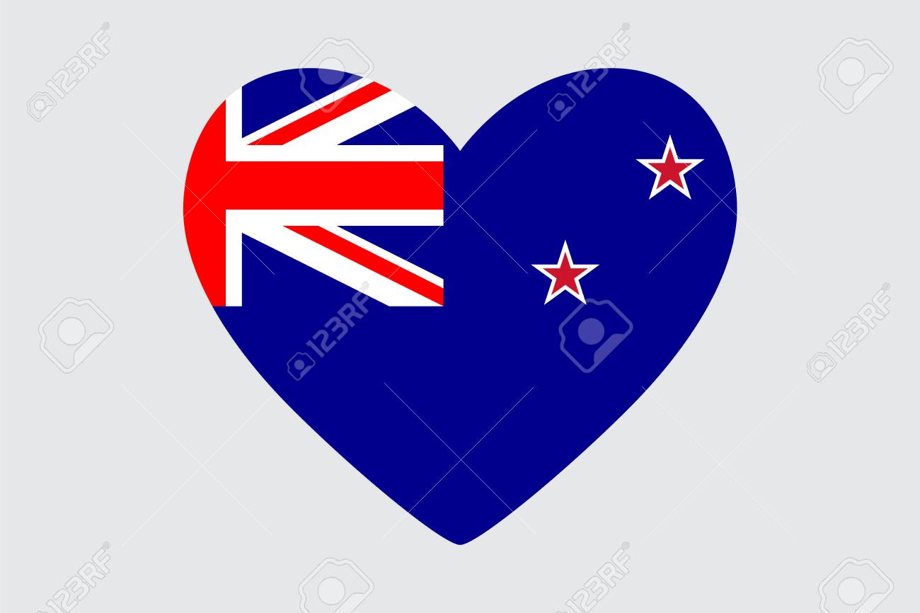 ニュージーランドの国旗は ベクター グラフィックの色で心 のイラスト素材 ベクタ Image