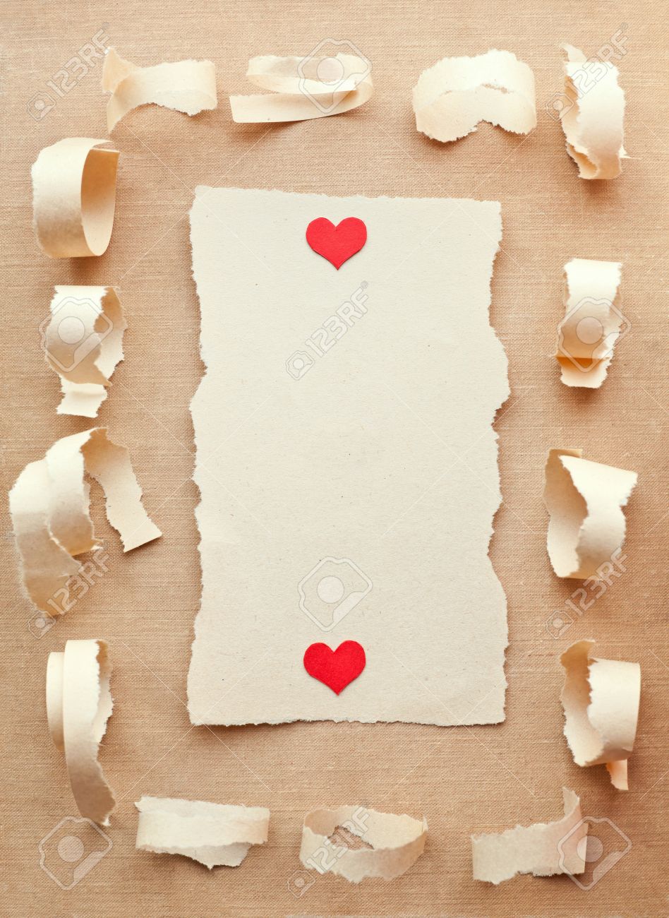 Handmade Card From Ripped Pieces Of Paper. Love Letter.Valentine Stock  Photo, Picture and Royalty Free Image. Image 10332330.