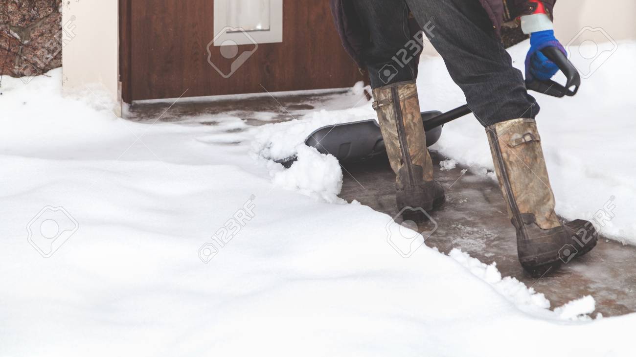 rubber boots in snow