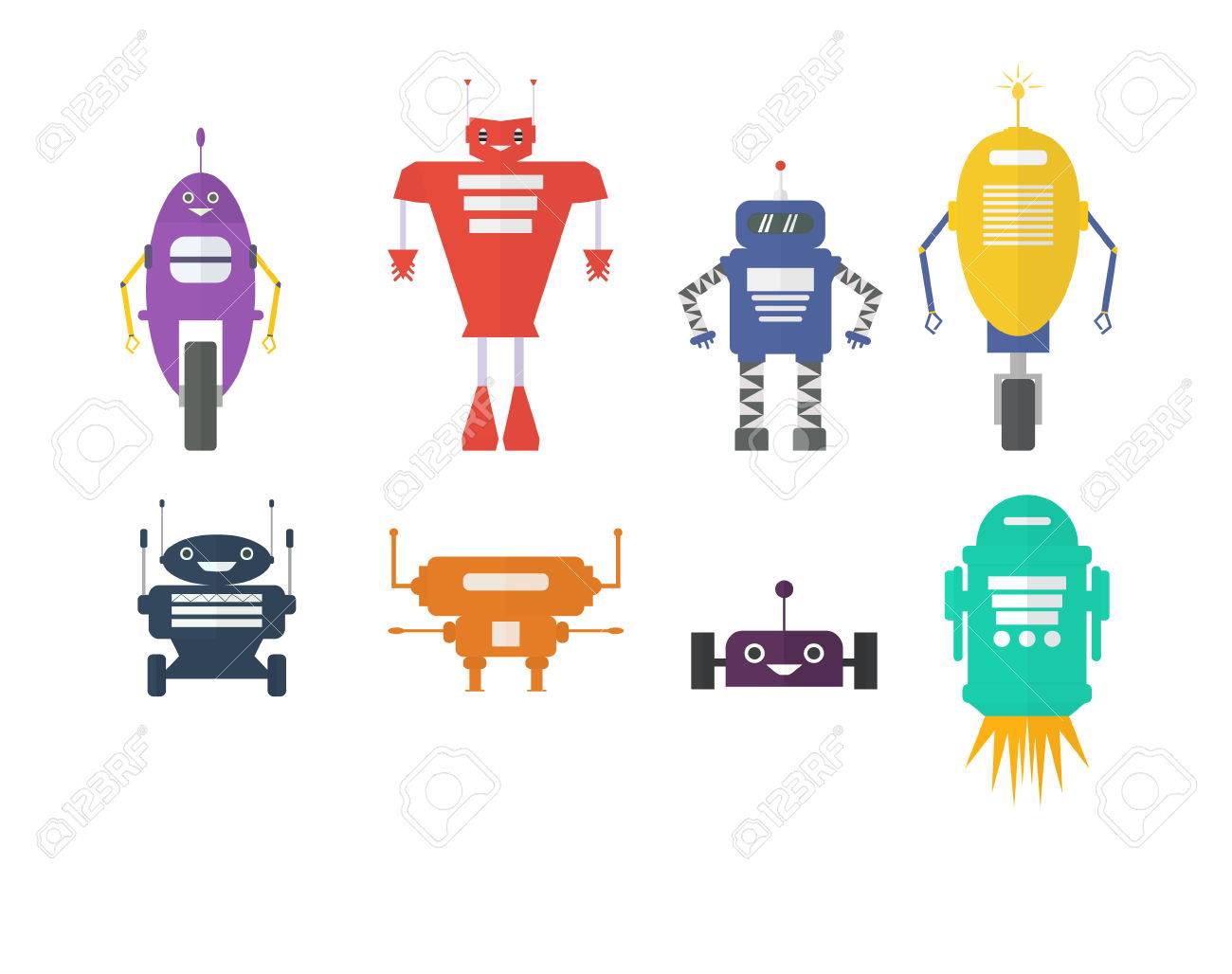cute robot vector