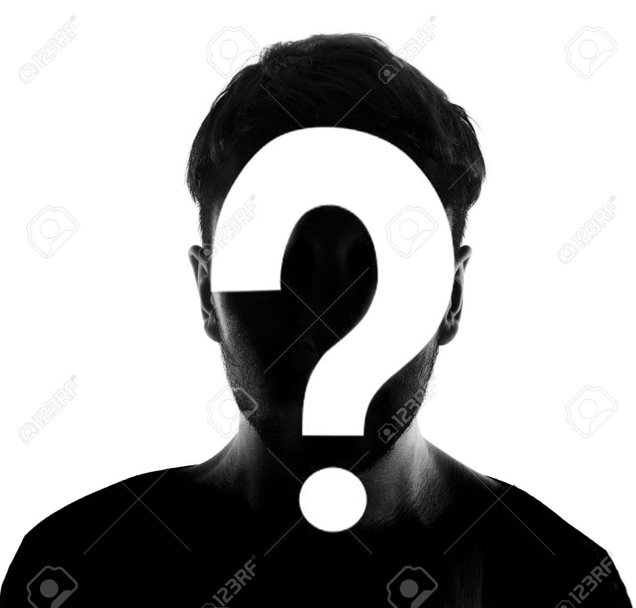 hidden face in the shadow male person silhouette stock photo