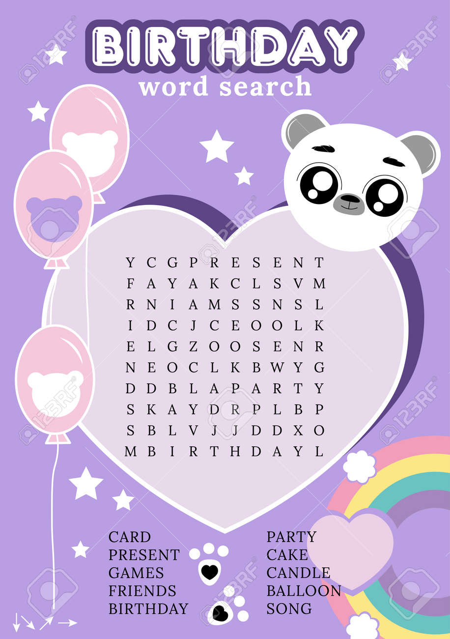 birthday-word-search-puzzle-printable-trivia-game-for-children-crossword-with-cute-kawaii-bear-colorful-worksheet-for-learning-english-words-fun-party-activities-royalty-free-svg-cliparts-vectors-and-stock-illustration-image