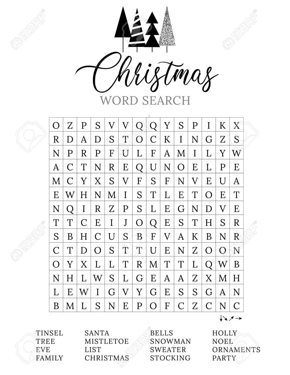 christmas-word-search-puzzle-logic-game-for-learning-english-words-about-winter-holidays-printable-worksheet-party-card-black-and-white-vector-illustration-festive-crossword-royalty-free-svg-cliparts-vectors-and-stock-illustration
