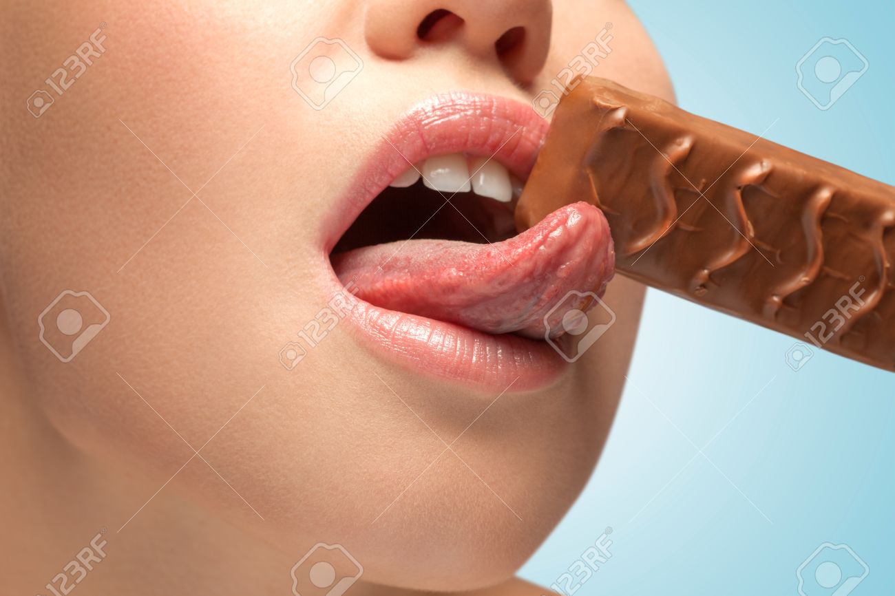 Busty german barmaid threesome video Chocolate face lick lip mouth tongue