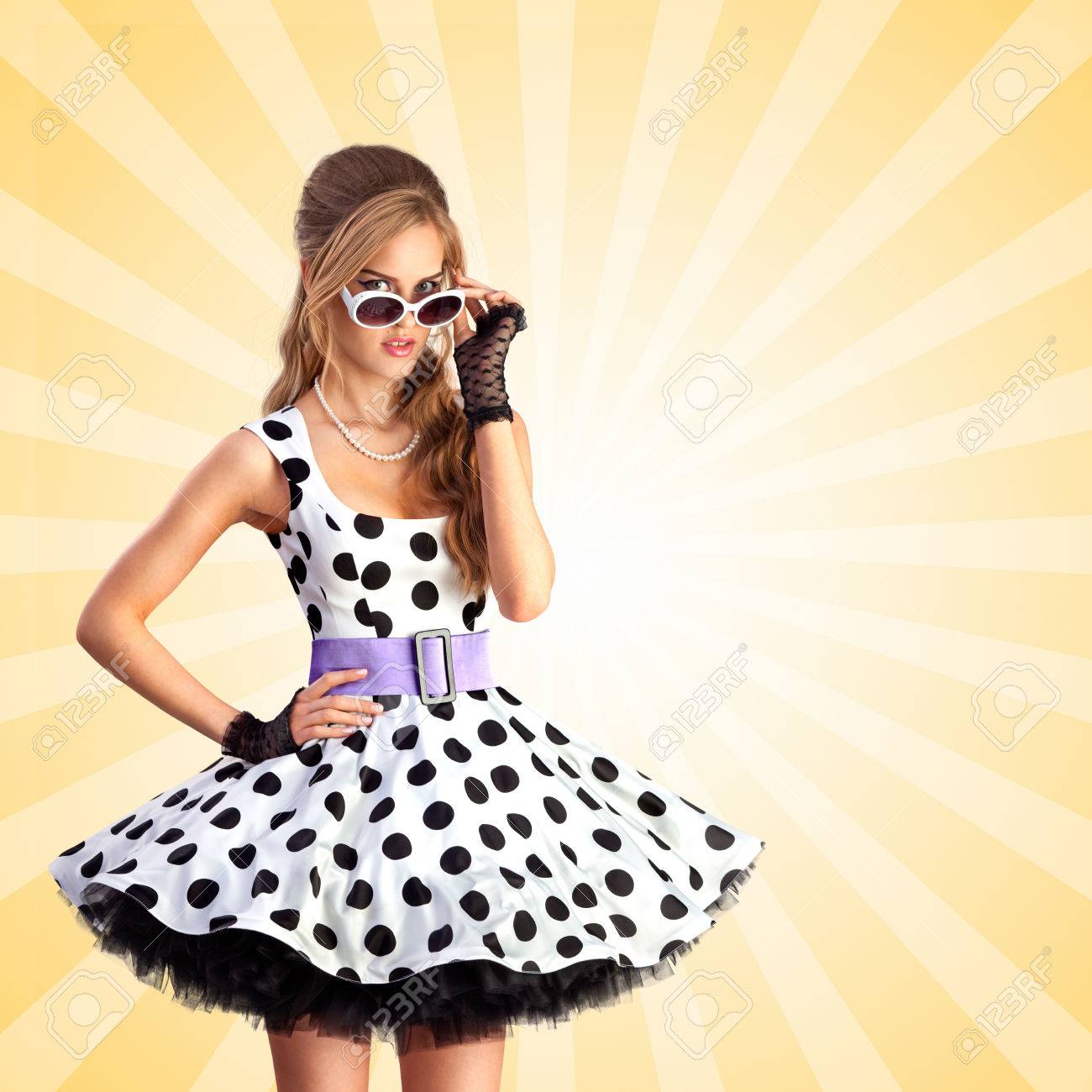 pin up girl polka dot dress
