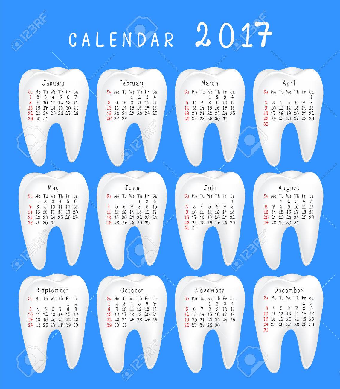 歯科カレンダー 17 かわいい漫画白い歯で新年プランナー 図のイラスト素材 ベクタ Image 歯科カレンダー 17 かわいい漫画白い歯で新年プランナー 図のイラスト素材 ベクタ Image