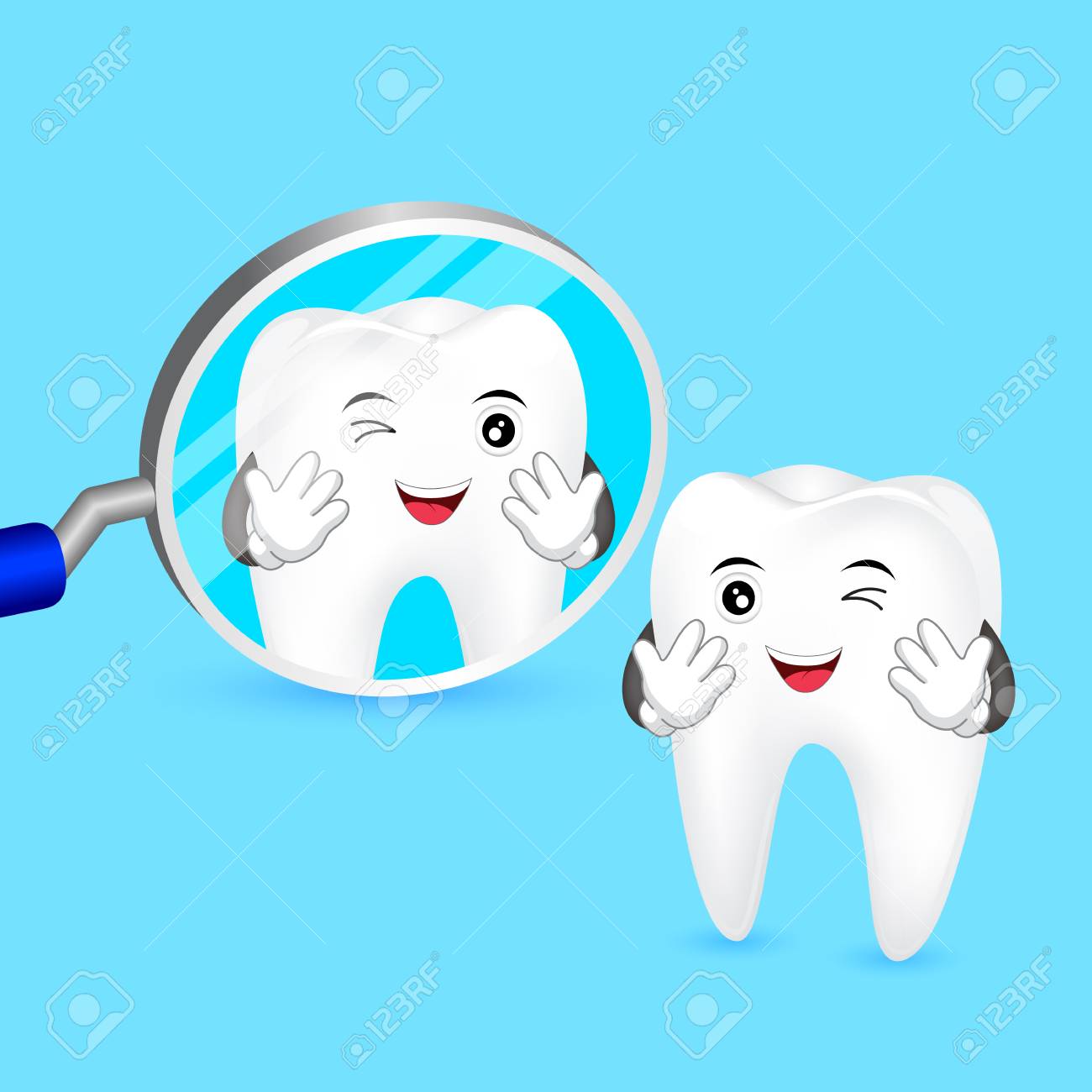 cute cartoon teeth smile