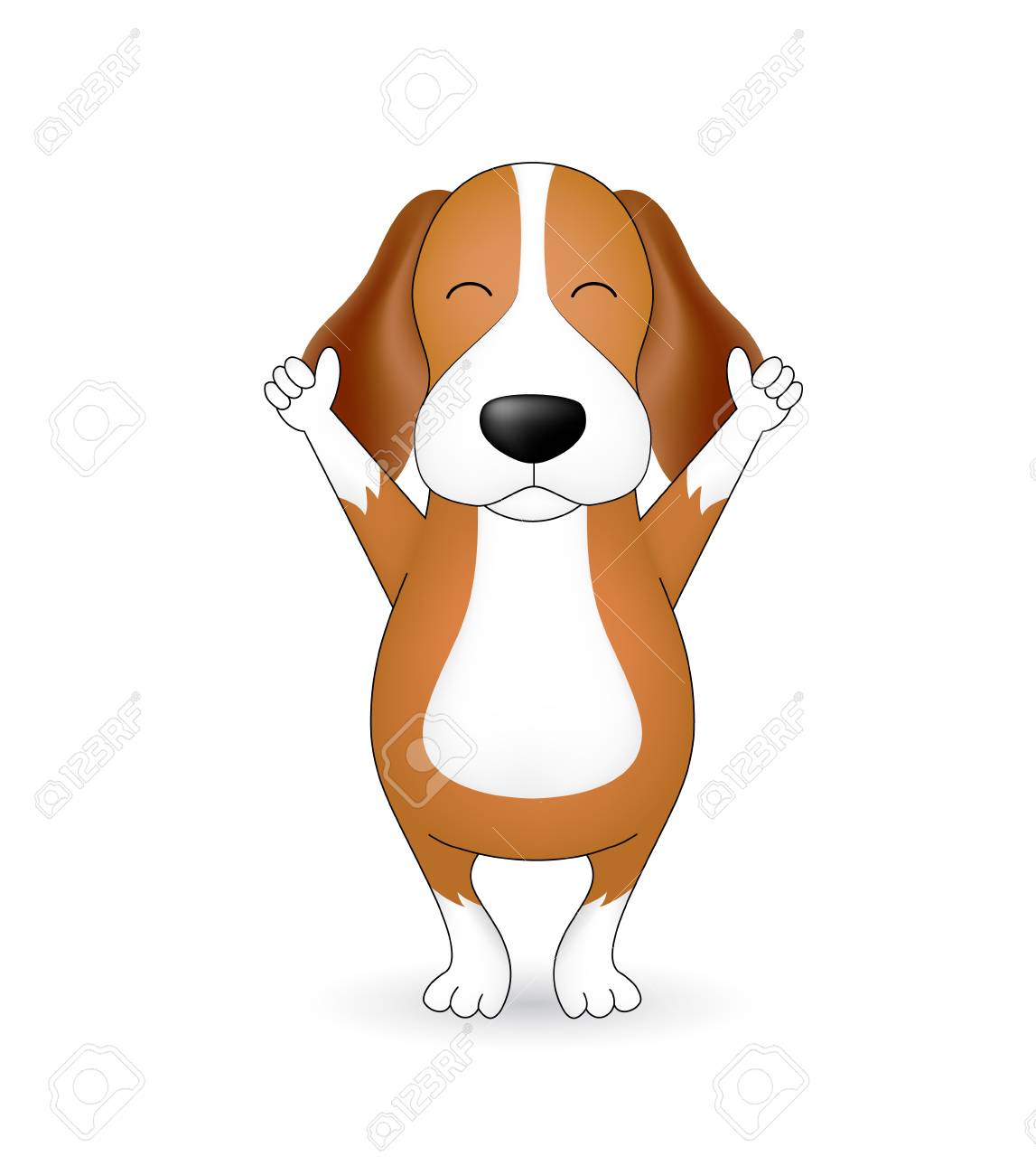 Cartoon funny dog standing on white background Vector Image