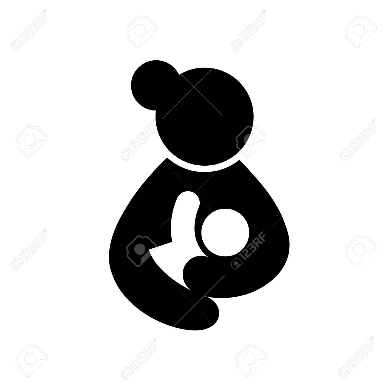 Woman breastfeeding her child icon design. Mother and Child pictogram. Flat style, vector illustration isolated on white background. - 100254638 Woman breastfeeding her child icon design. Mother and Child pictogram. Flat style, vector illustration isolated on white background. - 100254638
