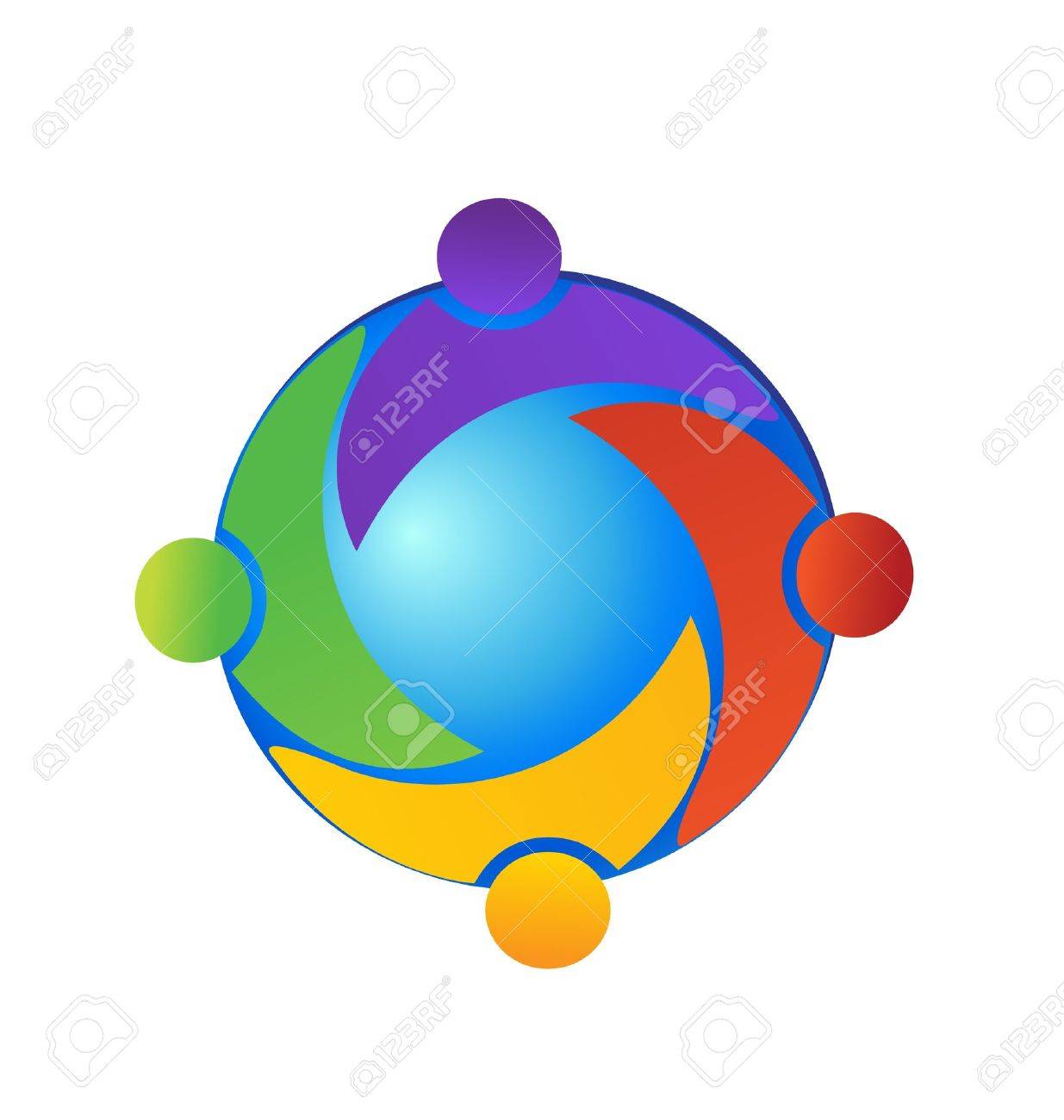 Teamwork On The World Logo Vector Royalty Free Klipartlar Vektor Cizimler Ve Stok Cizim Image 16898869