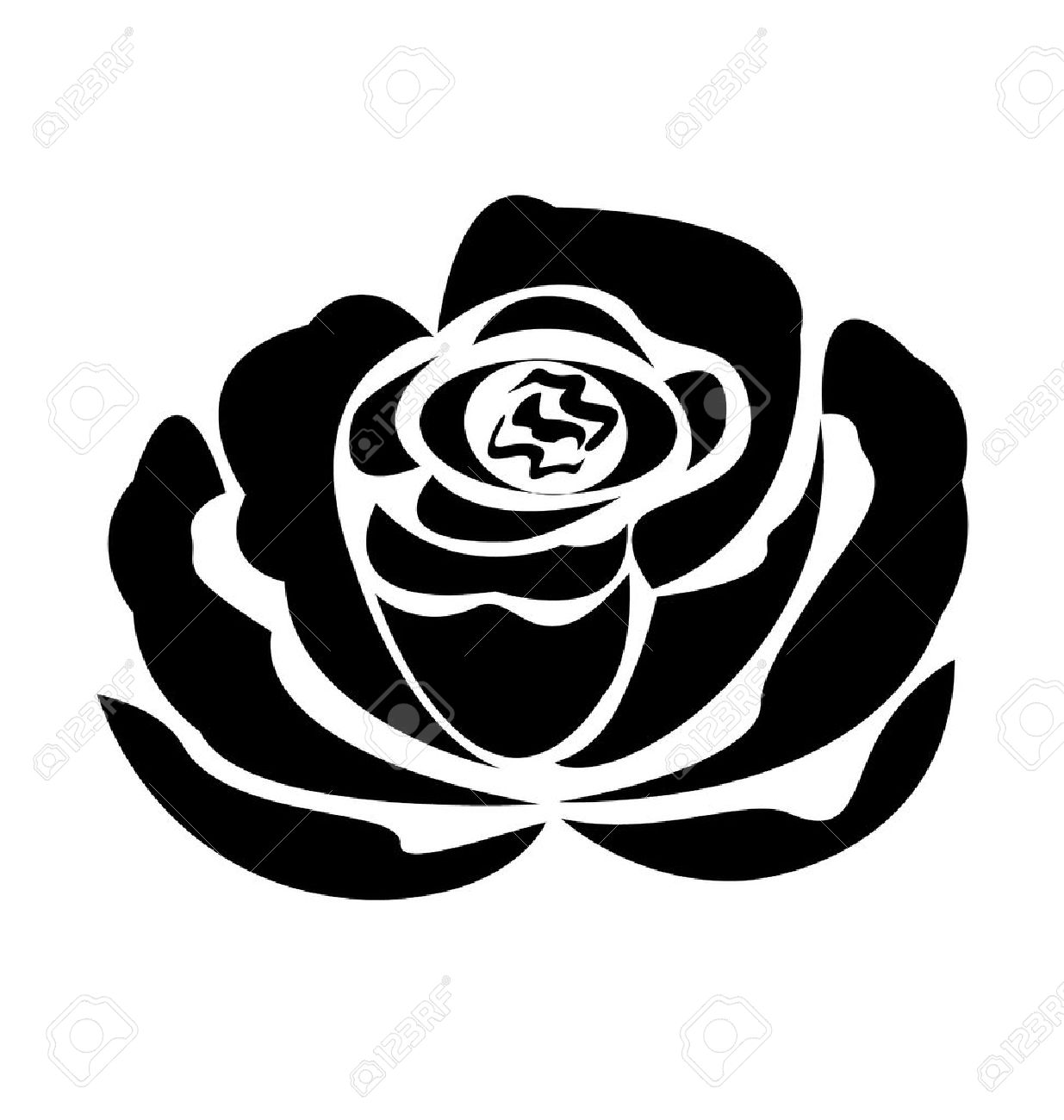 ベクトル黒バラ シルエット のイラスト素材 ベクタ Image
