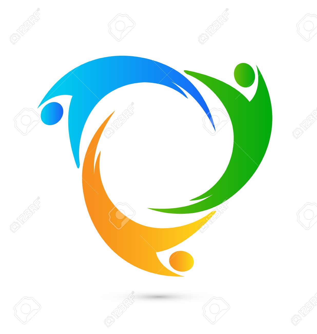 teamwork unity people logo business icon vector logo business