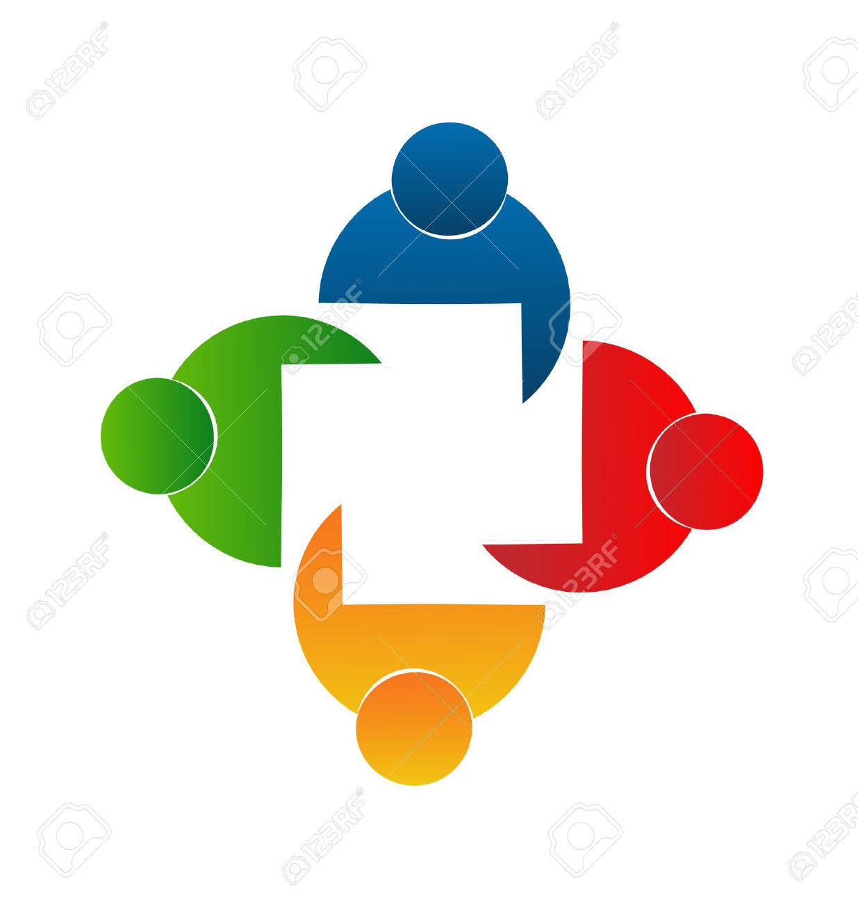 teamwork meeting people logo