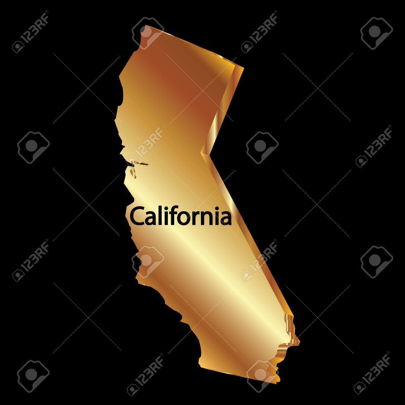 Gold california state 3D vector map - 37240092 Gold california state 3D vector map - 37240092