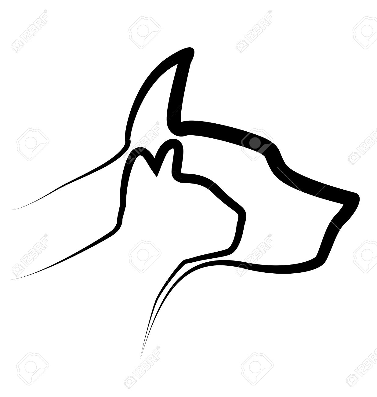 cat and dog vector silhouettes logo template royalty free cliparts template of cat