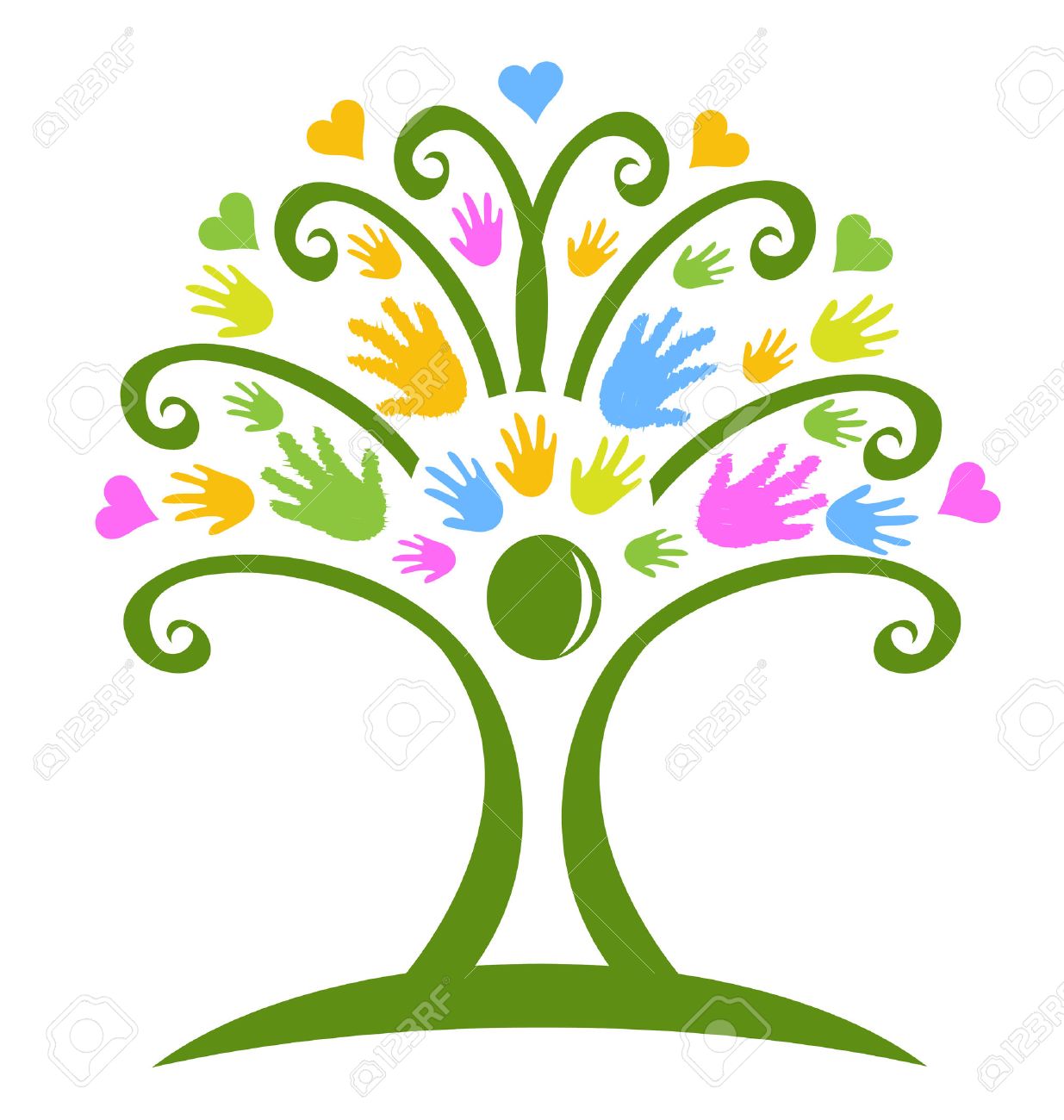 tree hands childcare symbol logo vector royalty free cliparts free childcare logos