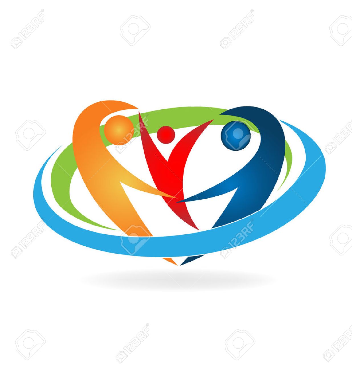 幸せな家族のロゴのベクトル のイラスト素材 ベクタ Image