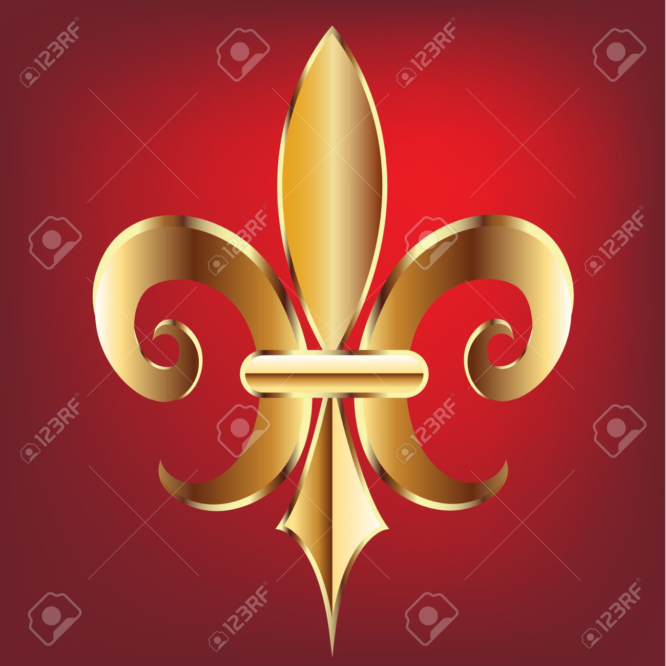 fleur de lis new orleans gold symbol flower logo template royalty