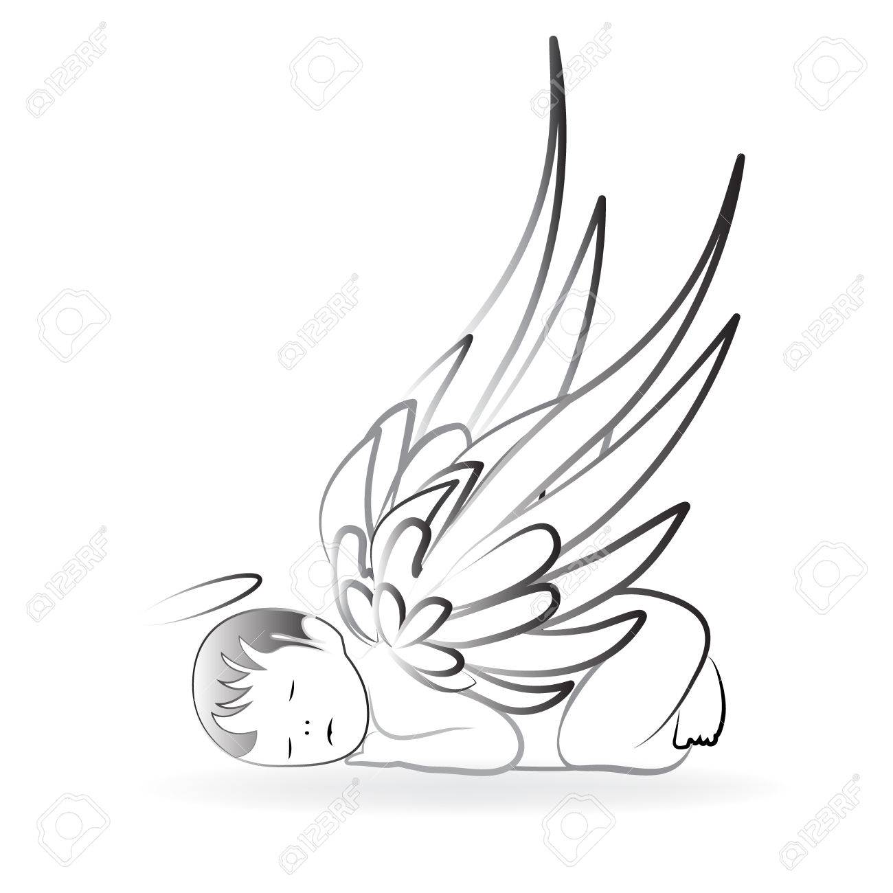 Buy Baby Angel Sculpture Sketch Minimalist Art Digital Online in India   Etsy