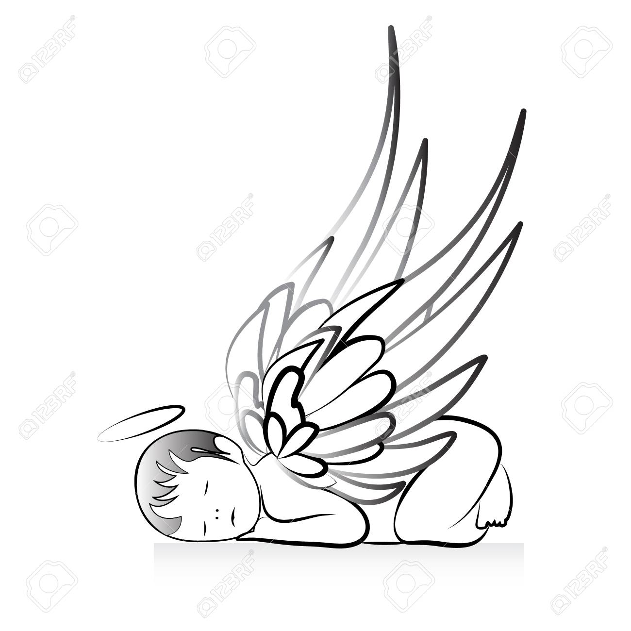 Baby Angel Logo Art Vector Royalty Free Cliparts Vectors And Stock Illustration Image