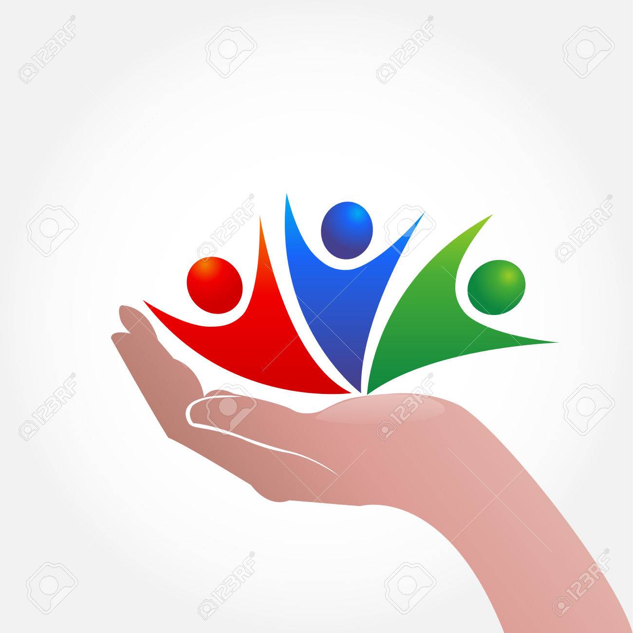 手思いやりのある人々 のロゴ アイコンのイラスト素材 ベクタ Image