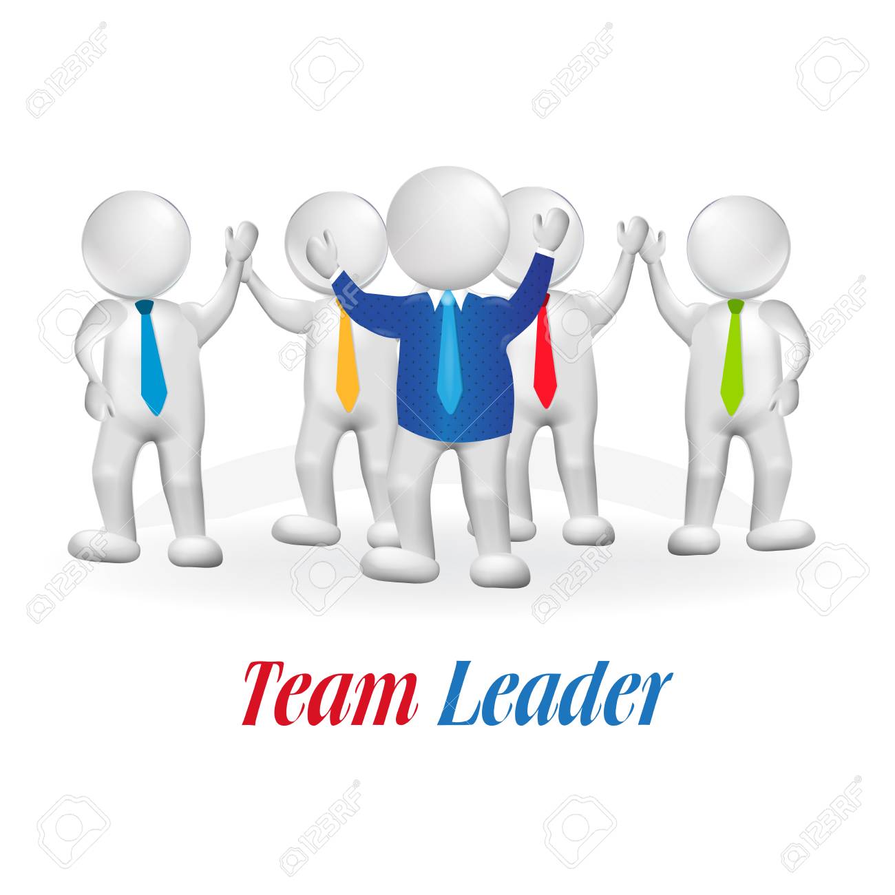 3d small person team leader royalty free cliparts vectors and