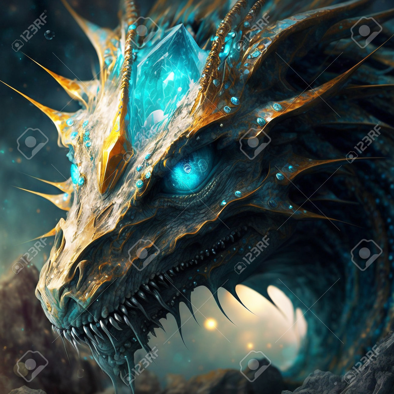 Ice Dragon Illustration, Realistic Mythological Creature, Winter Dragon 3D  Render, Blue Ice Dragon Stock Photo, Picture and Royalty Free Image. Image  194856035., image size:1300x1300